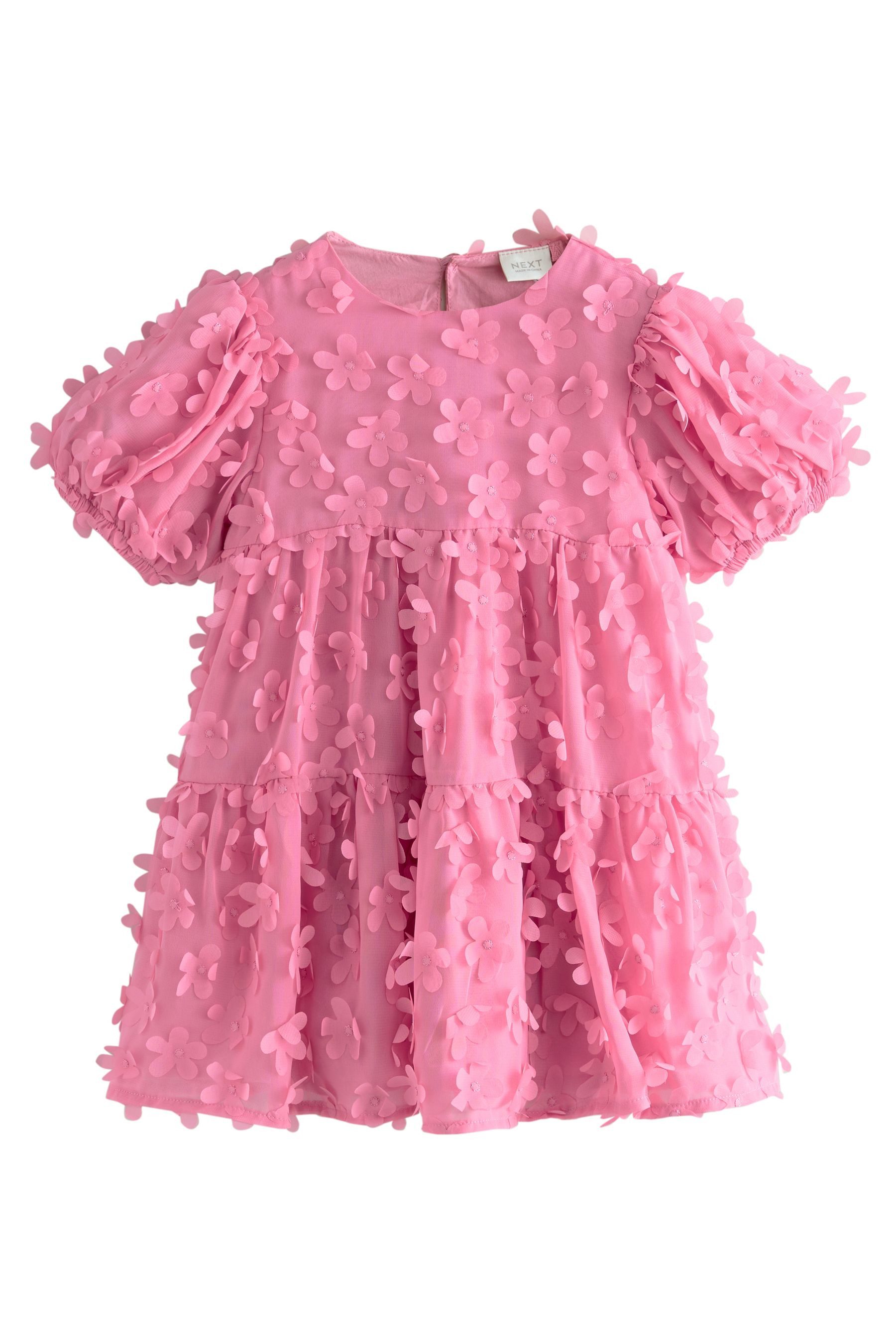 Next Blusenkleid Kurzärmeliges Kleid mit 3D-Blumendetails günstig online kaufen