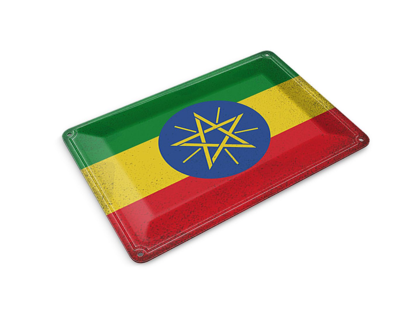 Femer GmbH Postkarte Flagge Äthiopien 14x10 cm Flag Ethiopia Vintage, unfrankiert