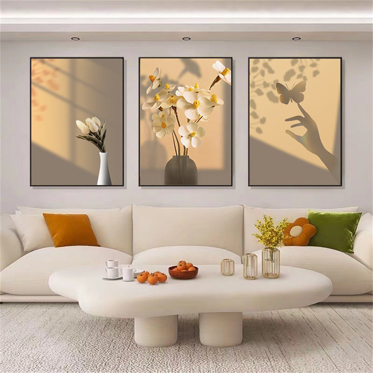 Wohnzimmer-Hintergrundwand-Blumen-Hängegemälde, selected (3 Kunstdruck carefully 3-teiliges St) Set,