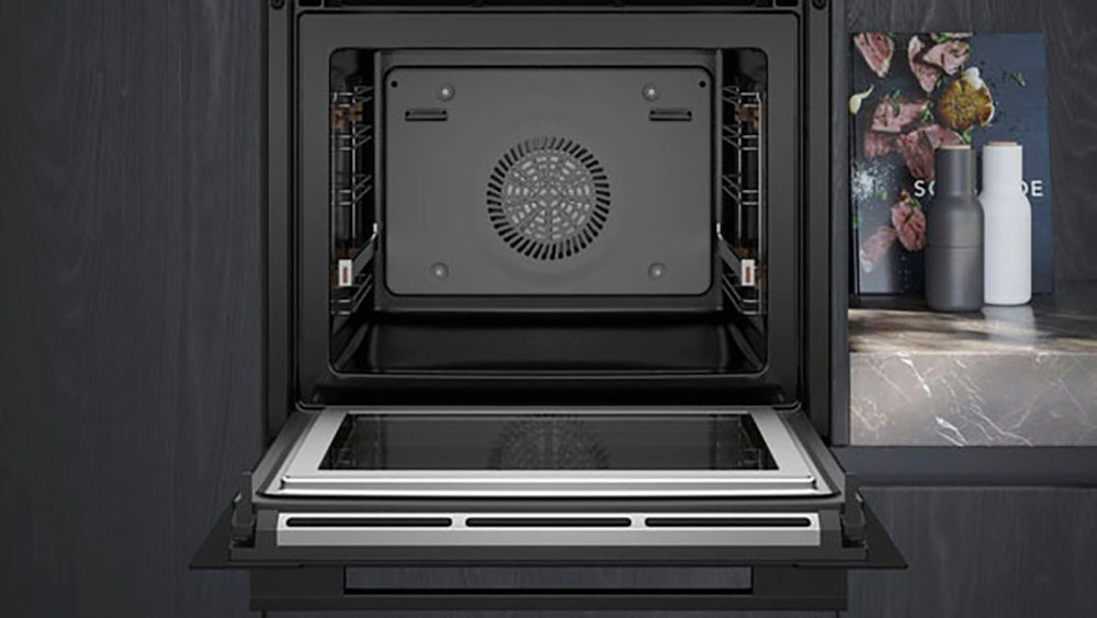 SIEMENS Backofen mit Mikrowelle iQ700 HM736GAB1, mit 1-fach-Teleskopauszug, ecoClean, Intelligenter Backofen dank Assistent mit Sprachsteuerung – Bild 3 von 5