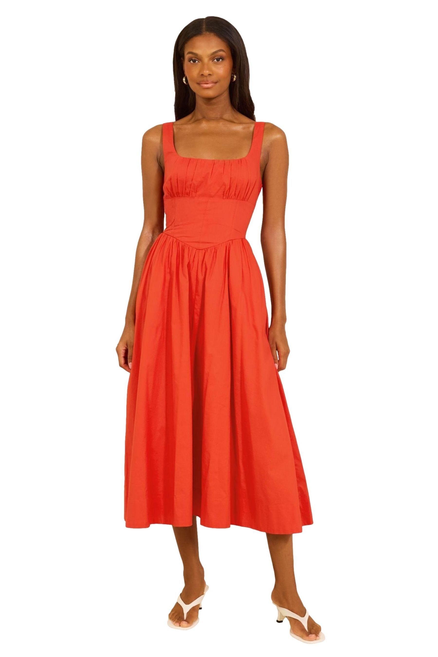 LIPSY Midikleid Lipsy Tailliertes Trägerkleid Midi-Länge, Regular (1-tlg)