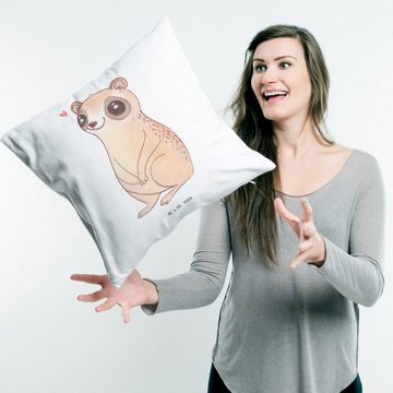 Mr. & Mrs. Panda Dekokissen Plumplori Glücklich - Weiß - Geschenk, lustige Sprüche, Tiermotive, T, Herzerwärmendes Motiv