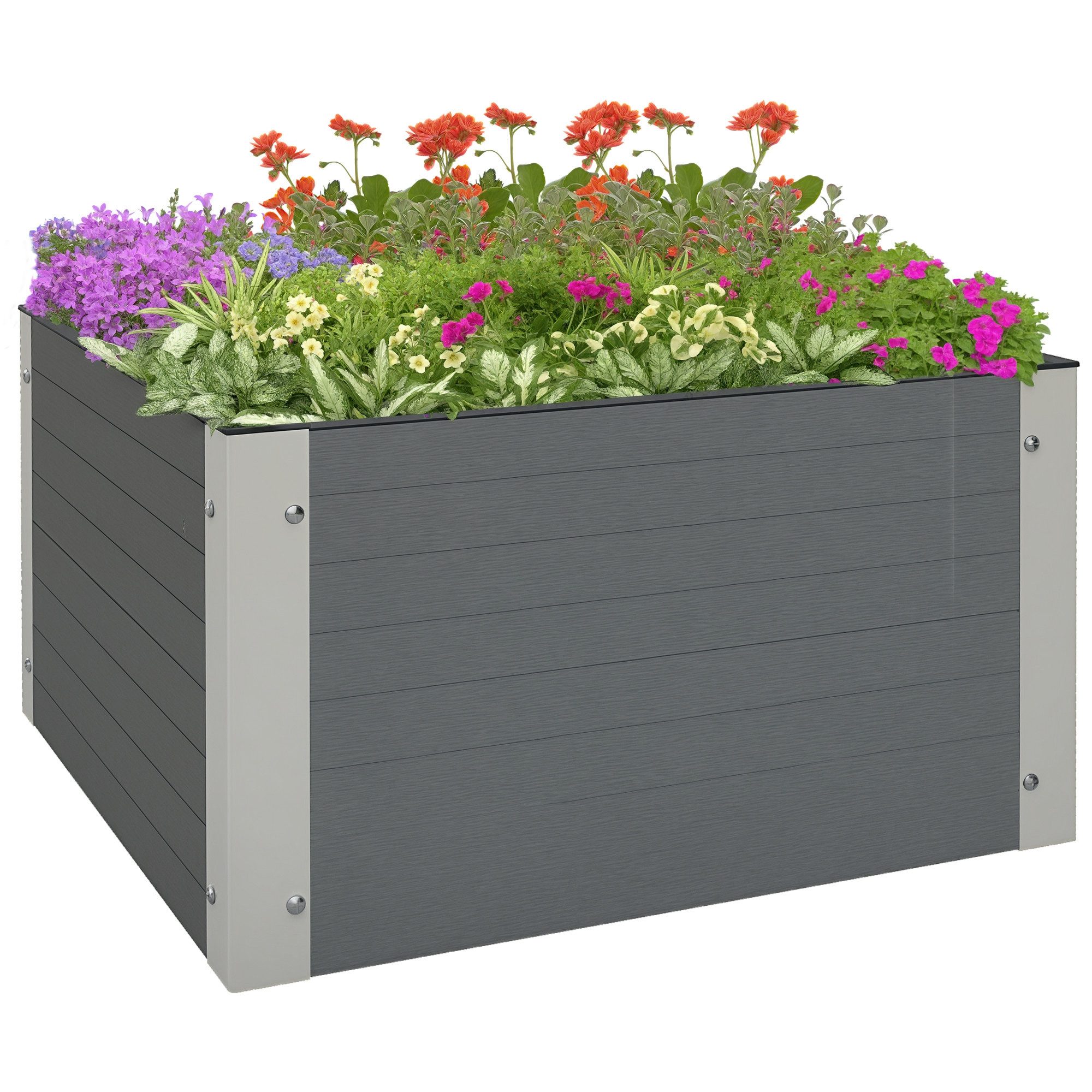 Outsunny Hochbeet Blumenkasten, Pflanzkasten mit offenem Boden (Gemüsebeet, günstig online kaufen
