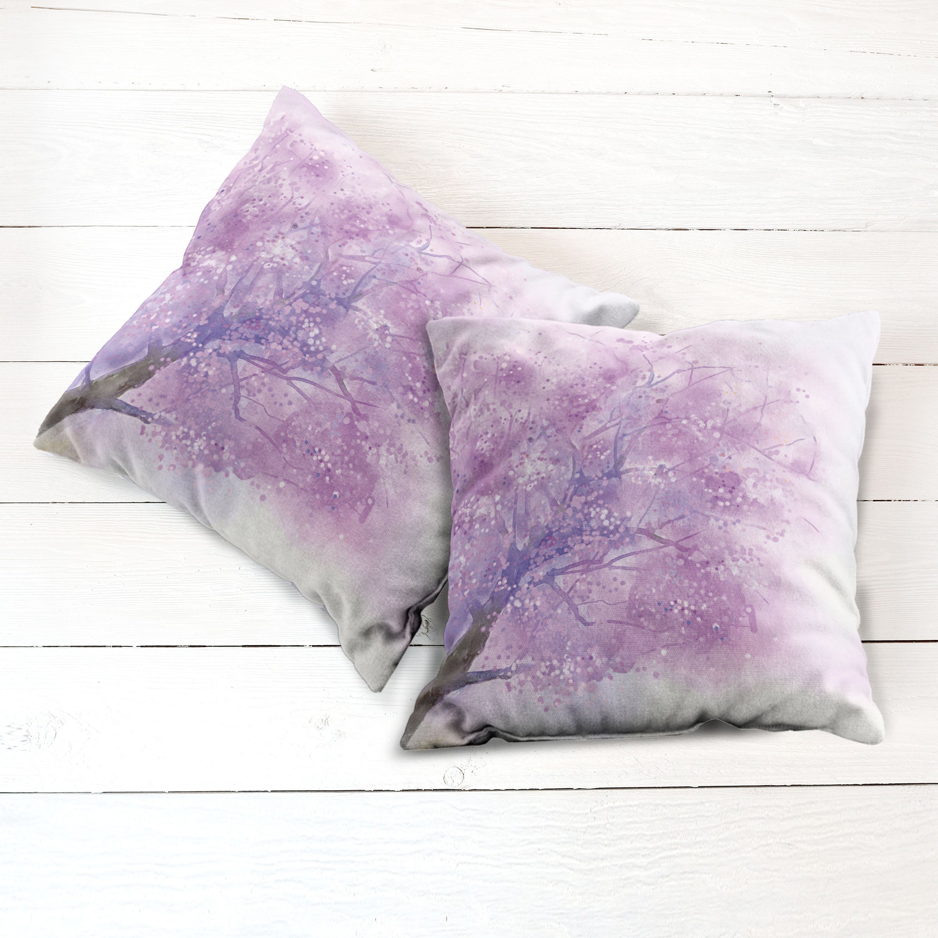 Abakuhaus Kissenbezüge Modern Accent Doppelseitiger Digitaldruck, (2 Stück), Lila Sakura Baum Frühling