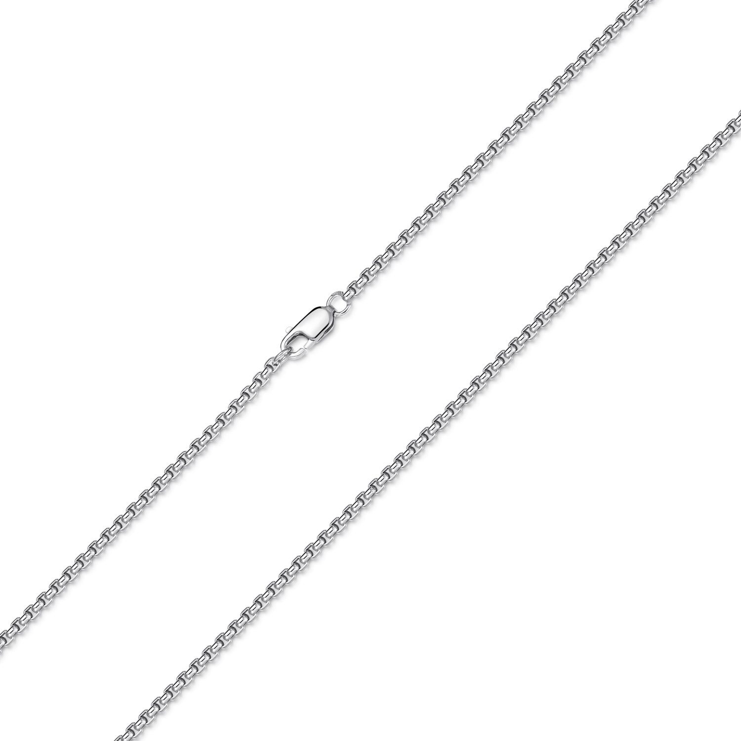 K49, Damen Silberkette Sterling Silber Silber Venezianerkette rund 925 Materia 40-70cm gedrückt