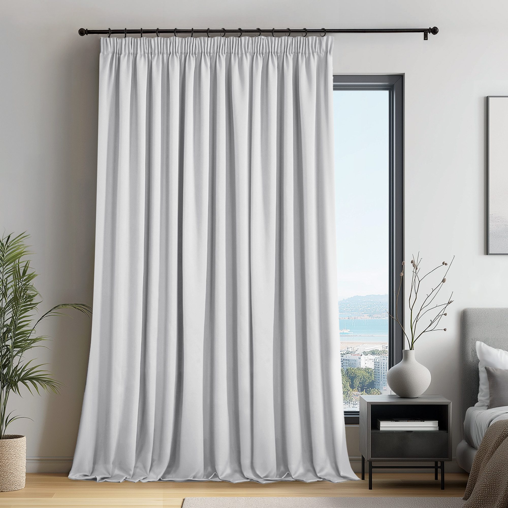 Deconovo Verdunkelungsvorhang Gardinen mit Kräuselband Blickdicht Vorhänge Kälteschutz 1 Stück, Vorhang Verdunkelung Vorhänge Kälteschutz Schlafzimmer Thermovorhang