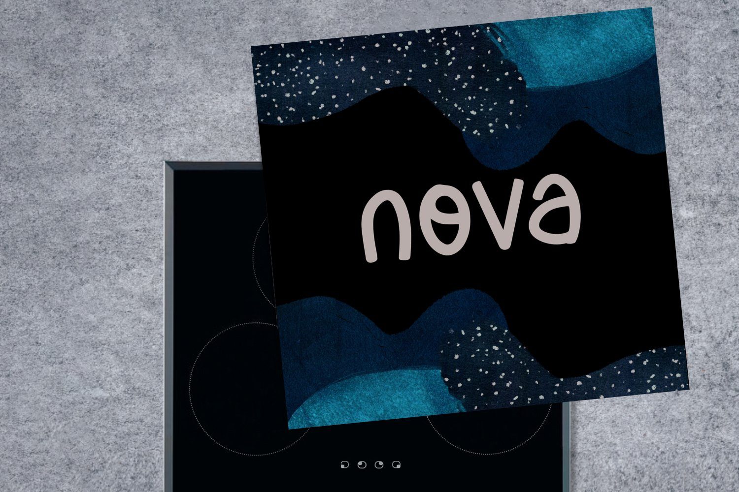 Nova 78x78 Ceranfeldabdeckung, - tlg), küche MuchoWow - Herdblende-/Abdeckplatte Arbeitsplatte Pastell (1 Mädchen, cm, für Vinyl,