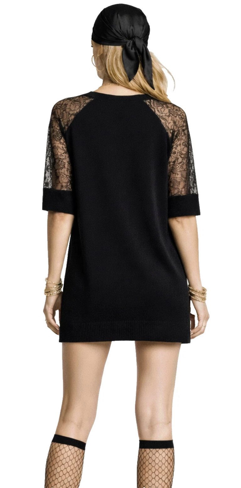 Valentino Strickpullover Damen Pullover auch als Mini Kleid tragbar Feiner Wollstrick mit weich fließendem,hochwertigem Fall