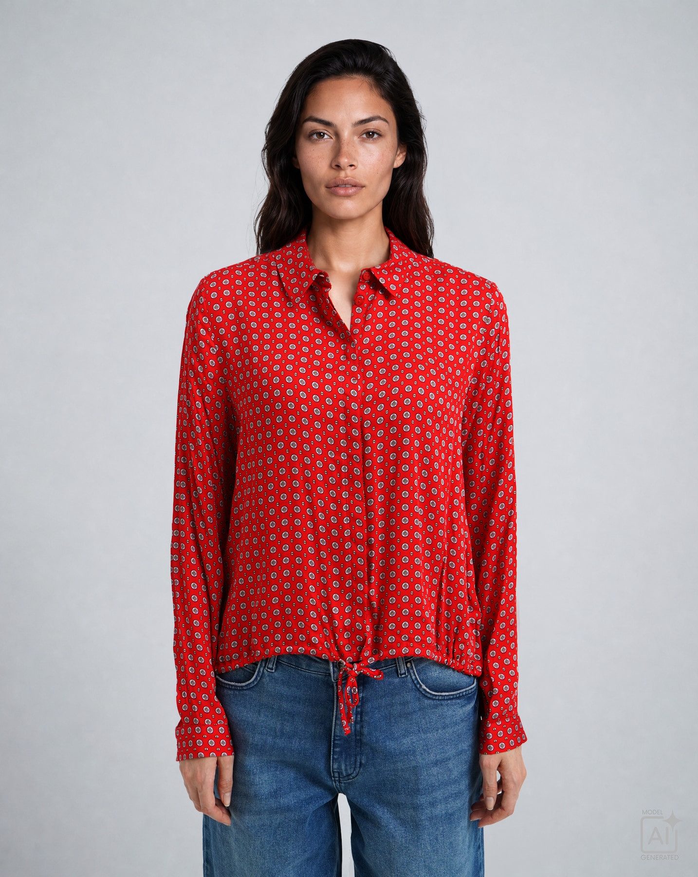 Milano Italy Hemdbluse SHIRT BLOUSE WITH 1/
