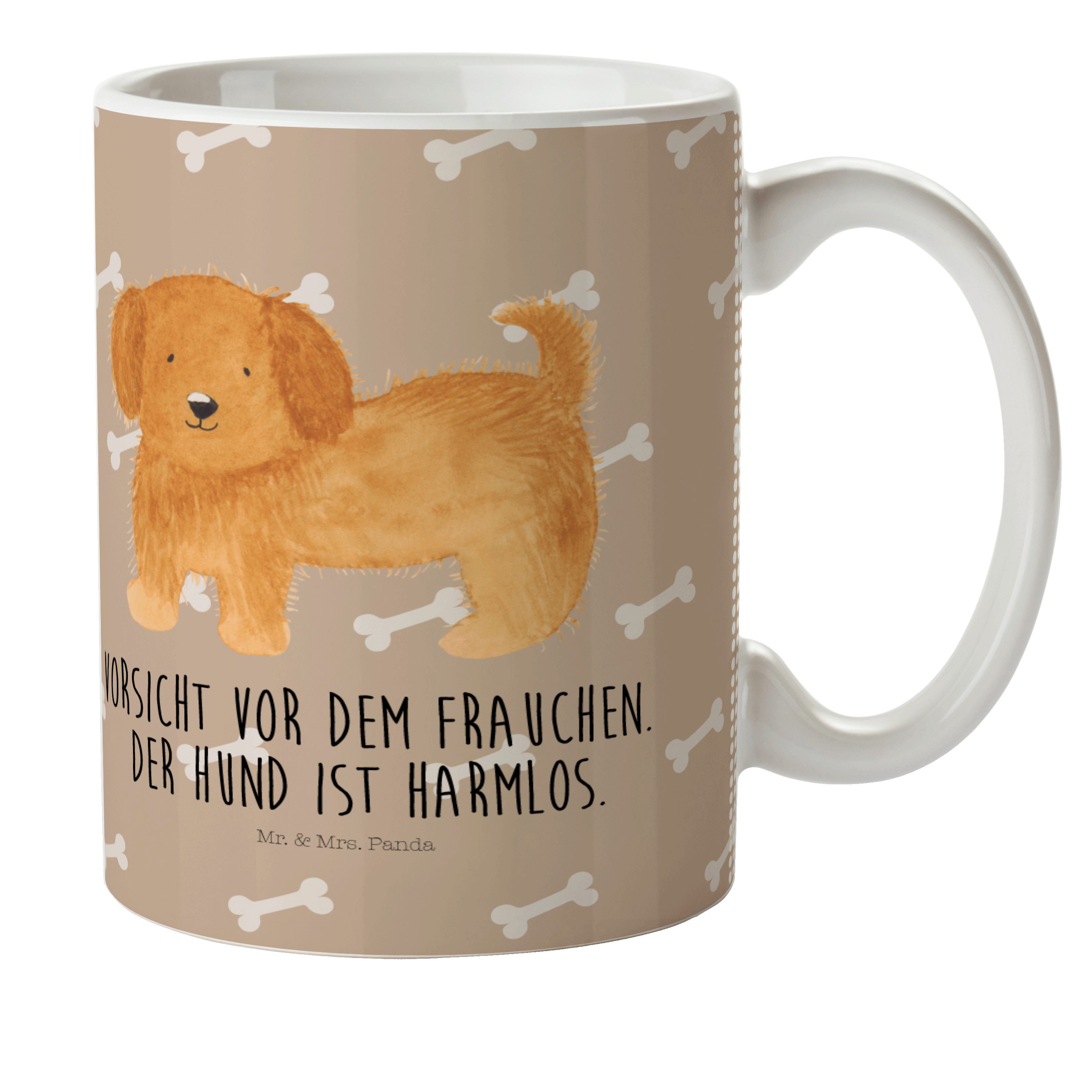 Mr. & Mrs. Panda Kinderbecher Hund flauschig - Hundeglück - Geschenk, Reisetasse, Kinderbecher, Hun, Kunststoff