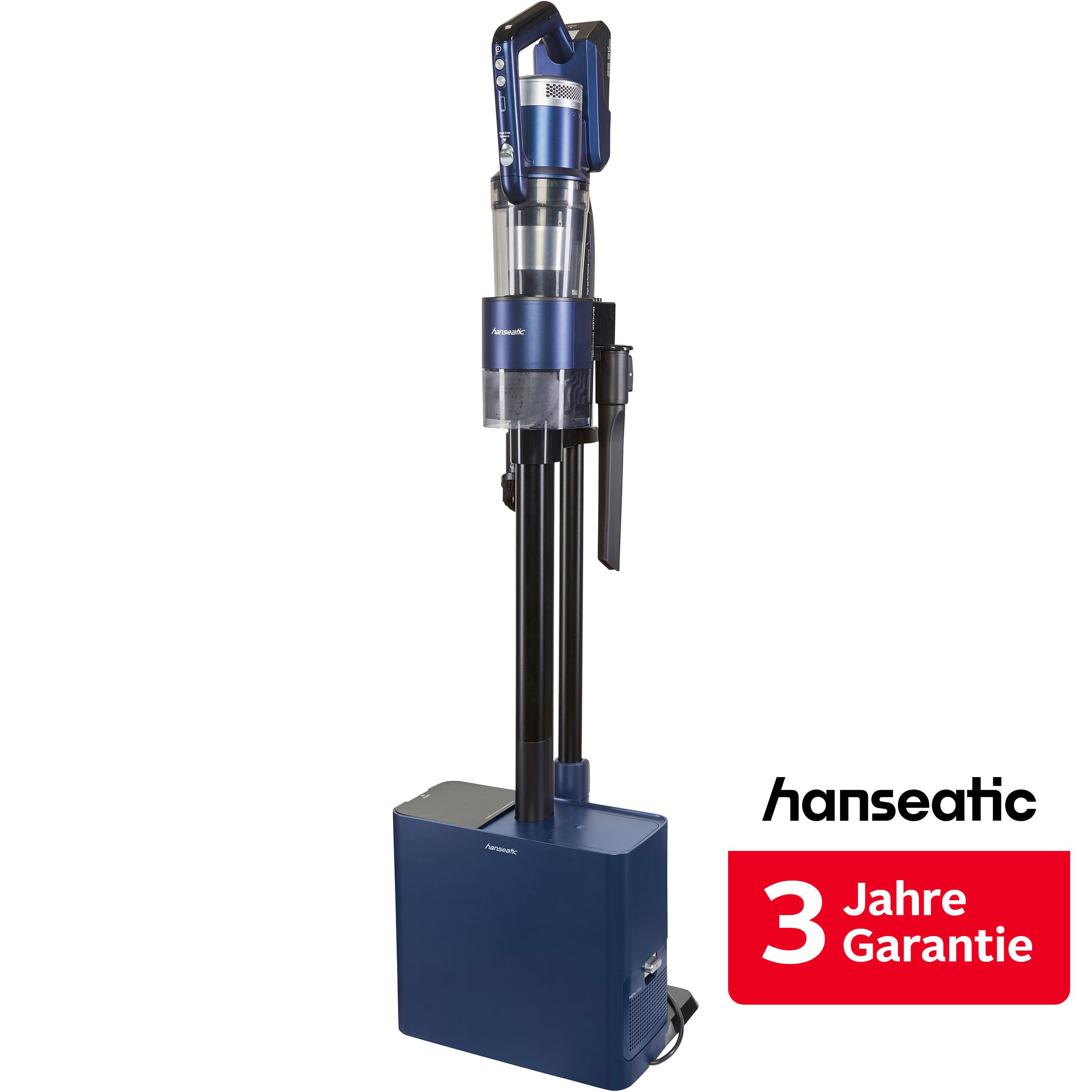 Hanseatic Akku-Stielstaubsauger HVSS350600SMC mit Absaugstation, bis zu 60 min. Akkulaufzeit, 350 W, beutellos, inkl. 3 Jahre Herstellergarantie von Hanseatic