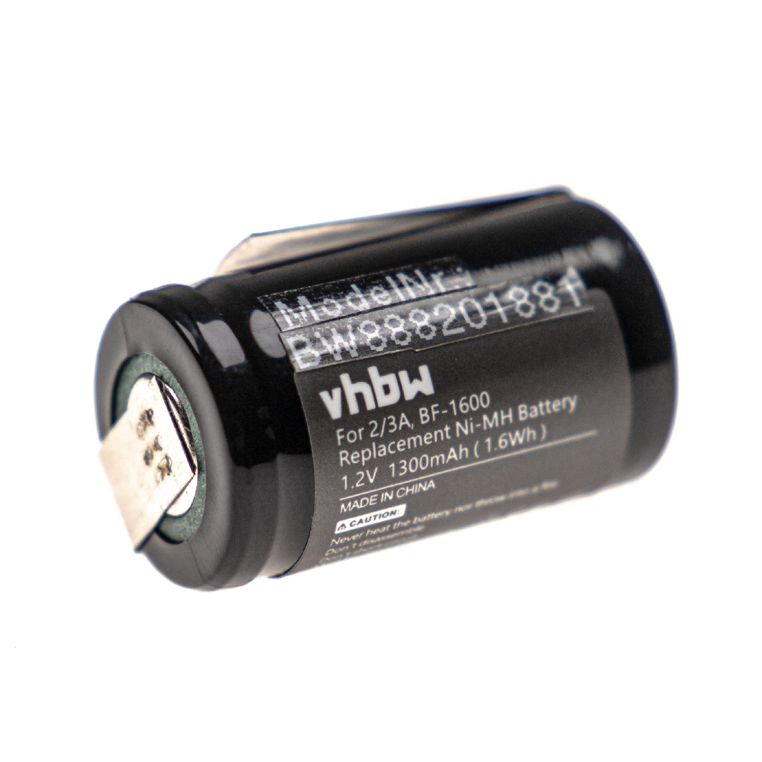 vhbw kompatibel mit Panasonic ER398, ER201 Akku NiMH 1300 mAh (1,2 V)