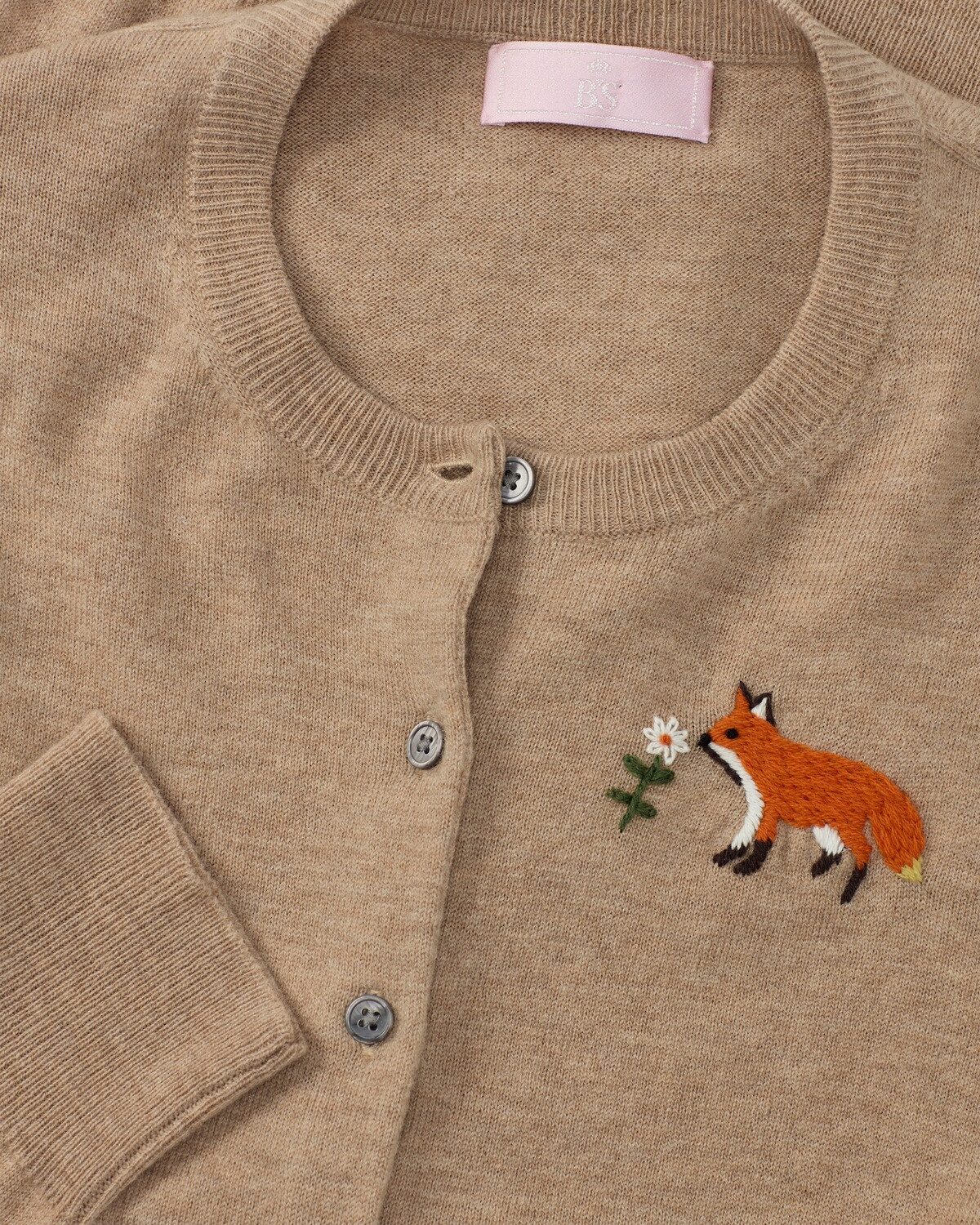 Brigitte von Schönfels Strickjacke Cardigan mit Fuchsmotiv