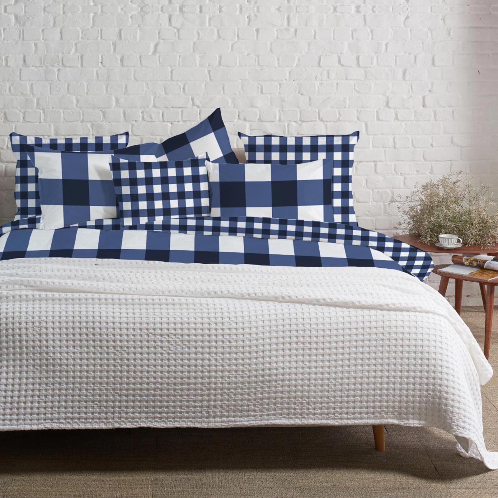 TRAUMSCHLAF Bettwäsche Karos, Flanell, 3 teilig, melierte flauschig weiche günstig online kaufen