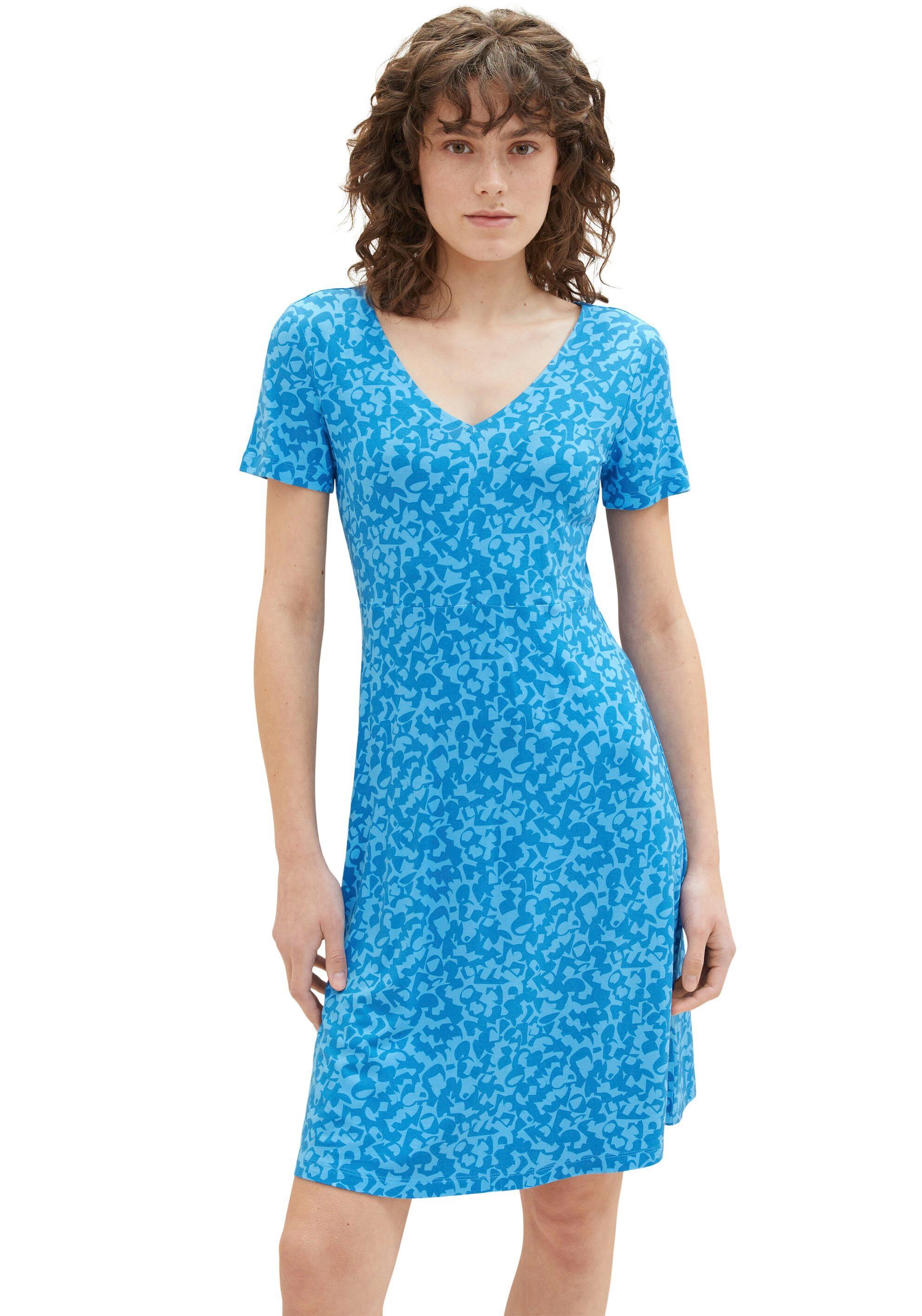 geo Jerseykleid blue mit Allover-Druck modischem TAILOR TOM