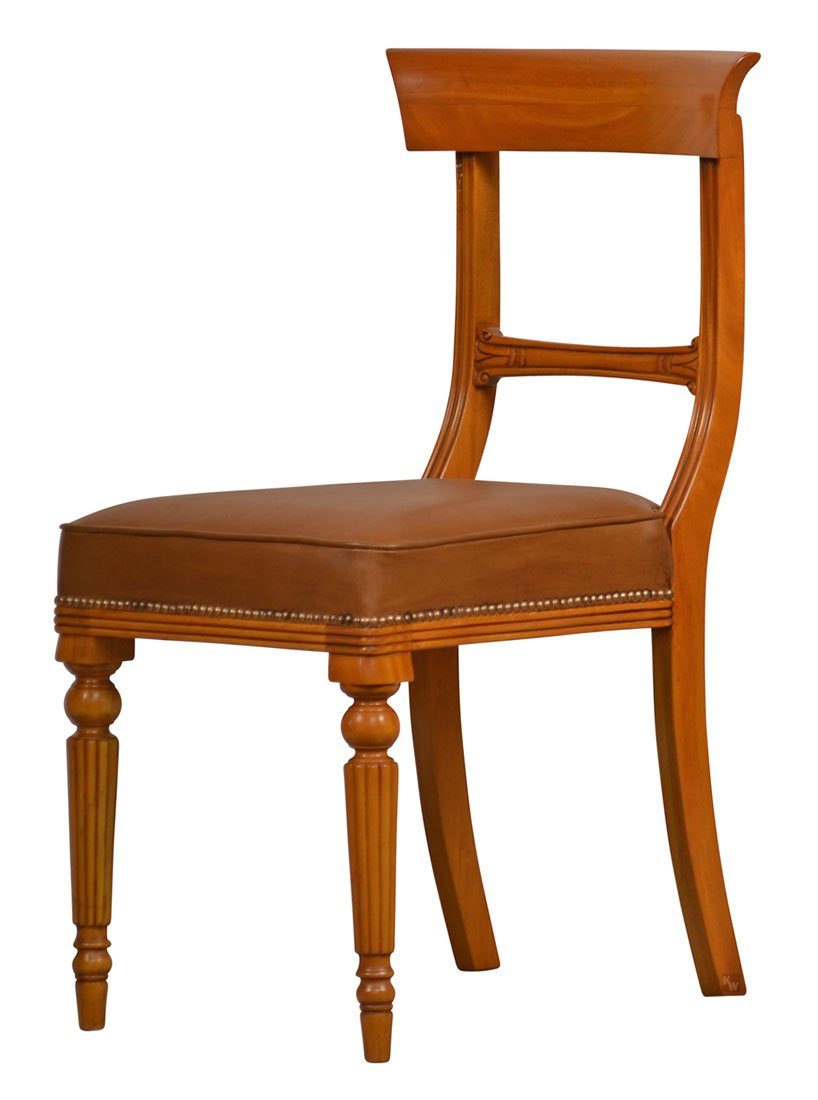 Kai Wiechmann Stuhl Klassiker Single Eibe Leder hellbraun