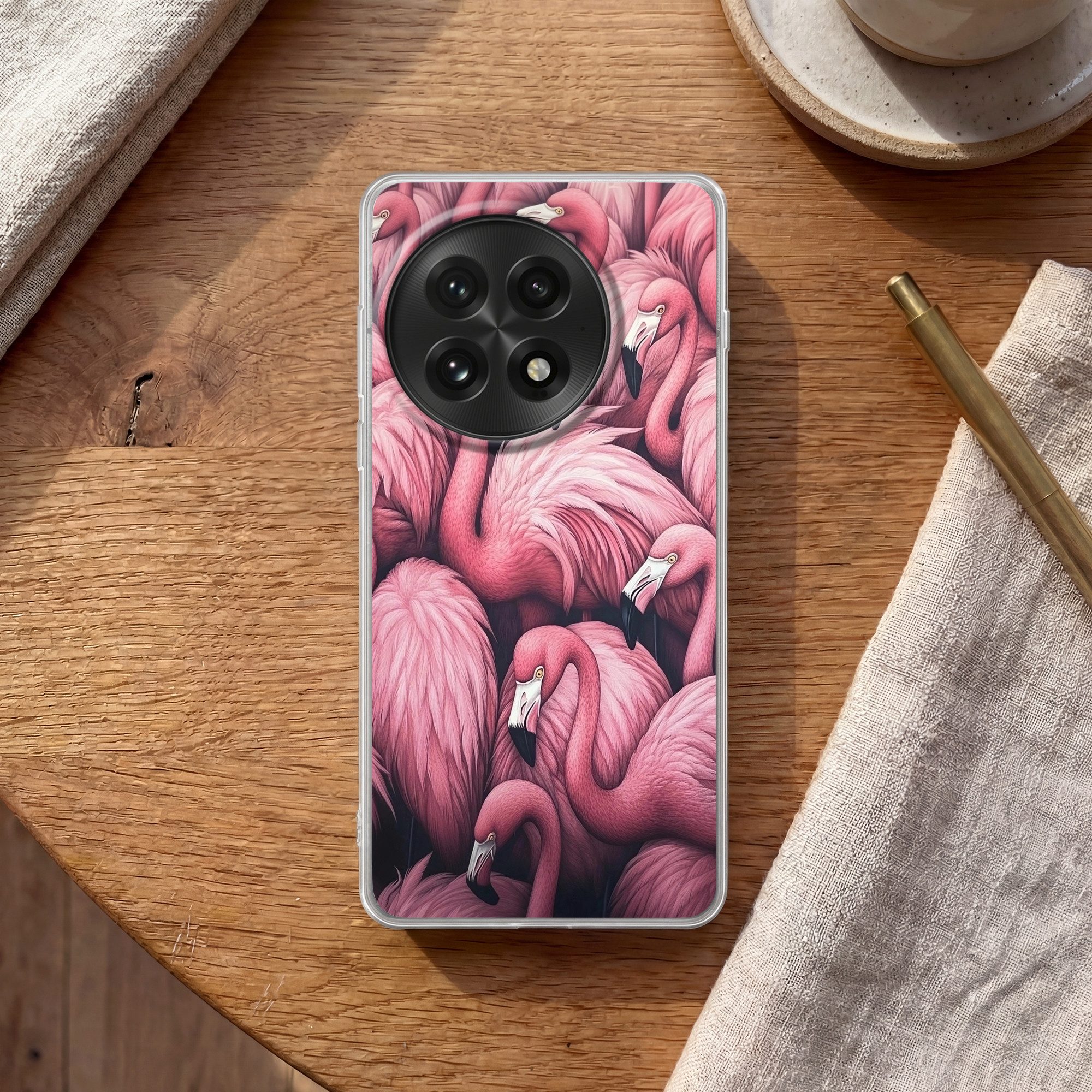 MuchoWow Handyhülle für OnePlus 13 Flamingo - Rosa - Tiere, Phone Case, Silikon, Schutzhülle Dünn