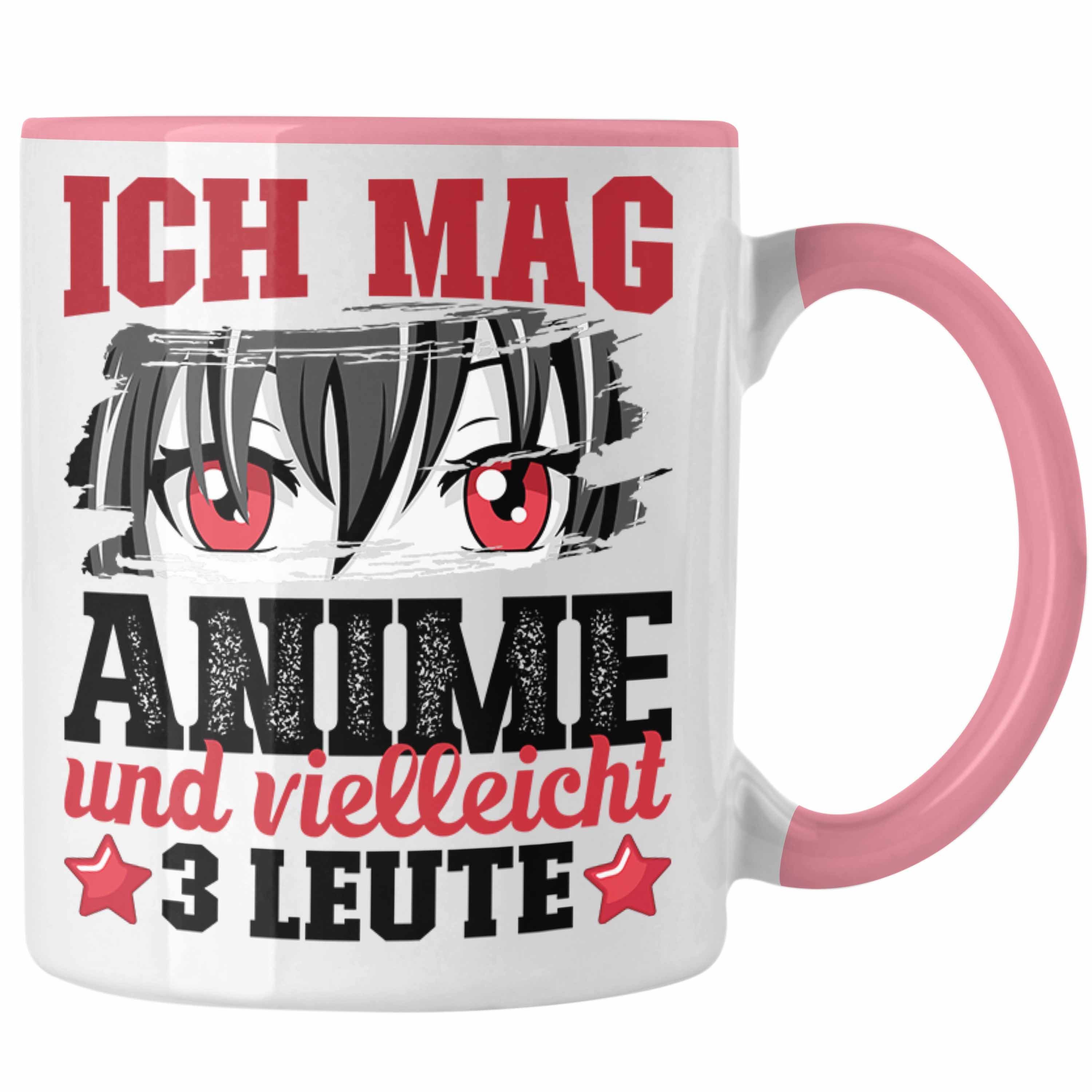 Trendation Tasse Anime Tasse Geschenk Anime-Liebhaber Geschenkidee Ich Mag Anime Und Vi Rosa