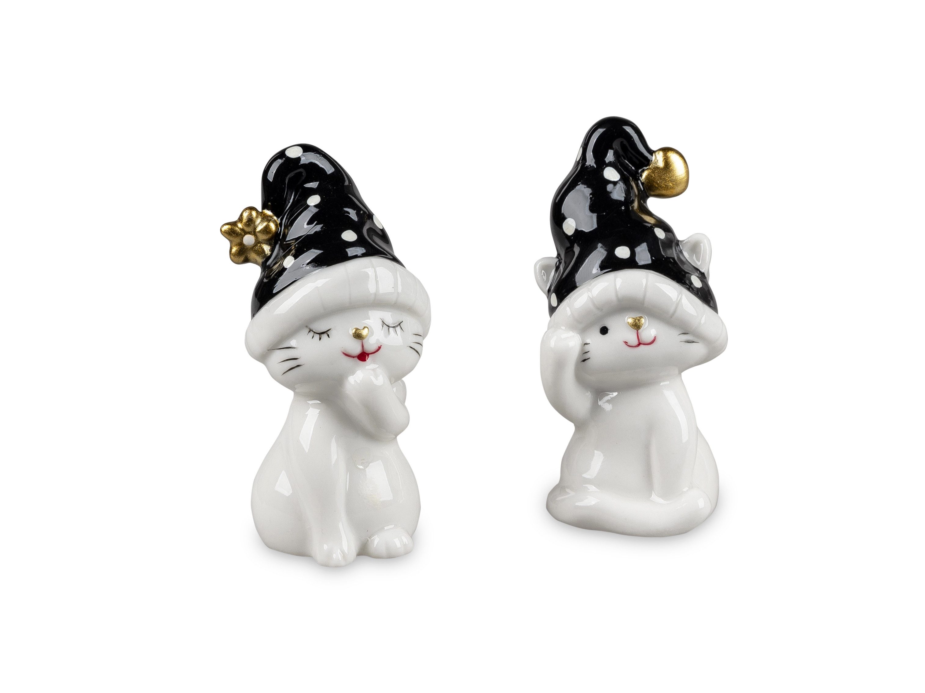 formano Dekofigur Katzen Deko Weihnachten – 2er Set Schwarz & Weiß – Figur günstig online kaufen