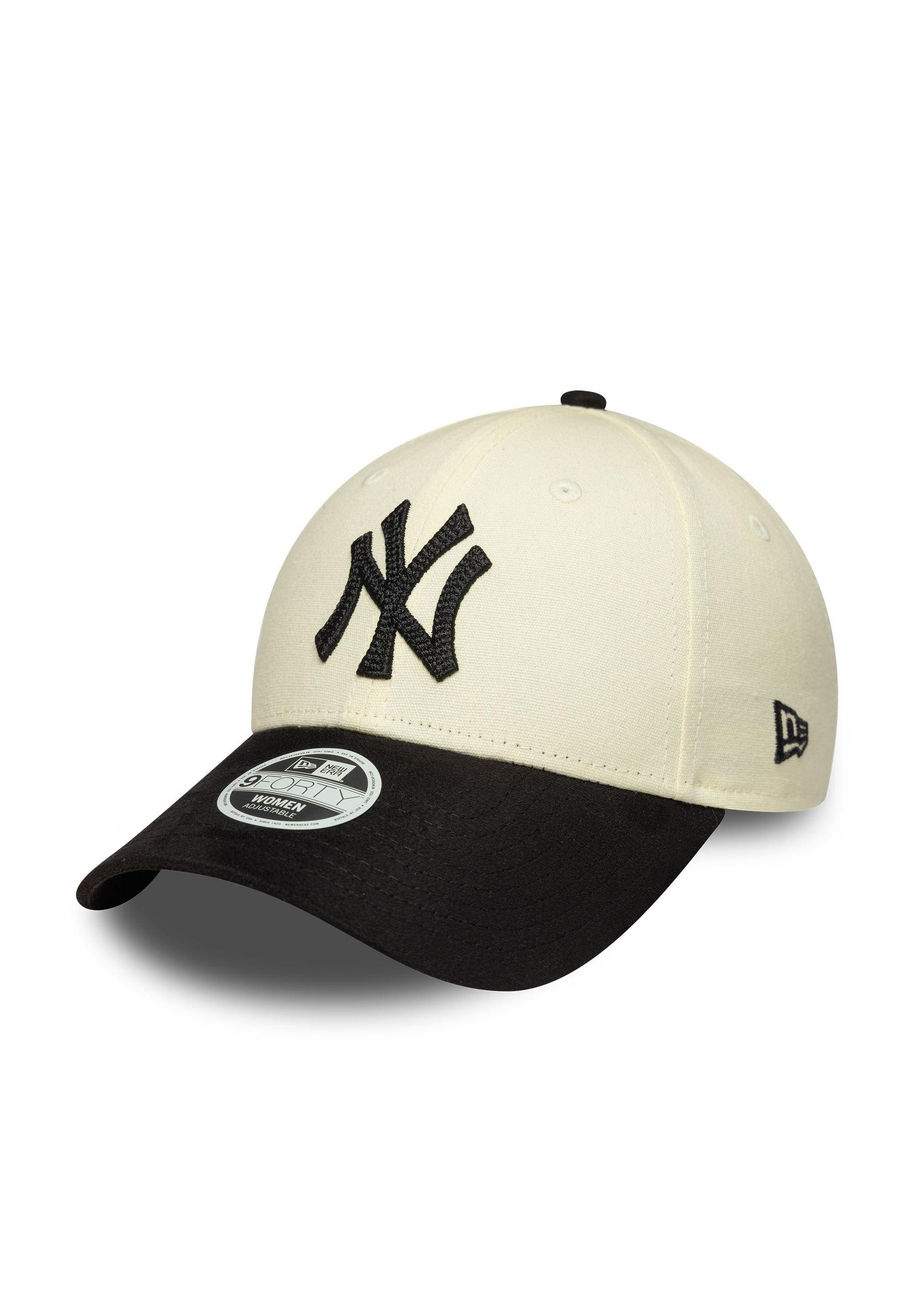 Baseball Cap New York Yankees New Era Faux Suede 9Forty Women Cap Beige/Schwarz