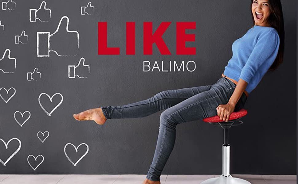 Balimo Sitzhocker CLASSIC - Gestell Silber gebürstet - Sitztrainer - Bewegungshocker