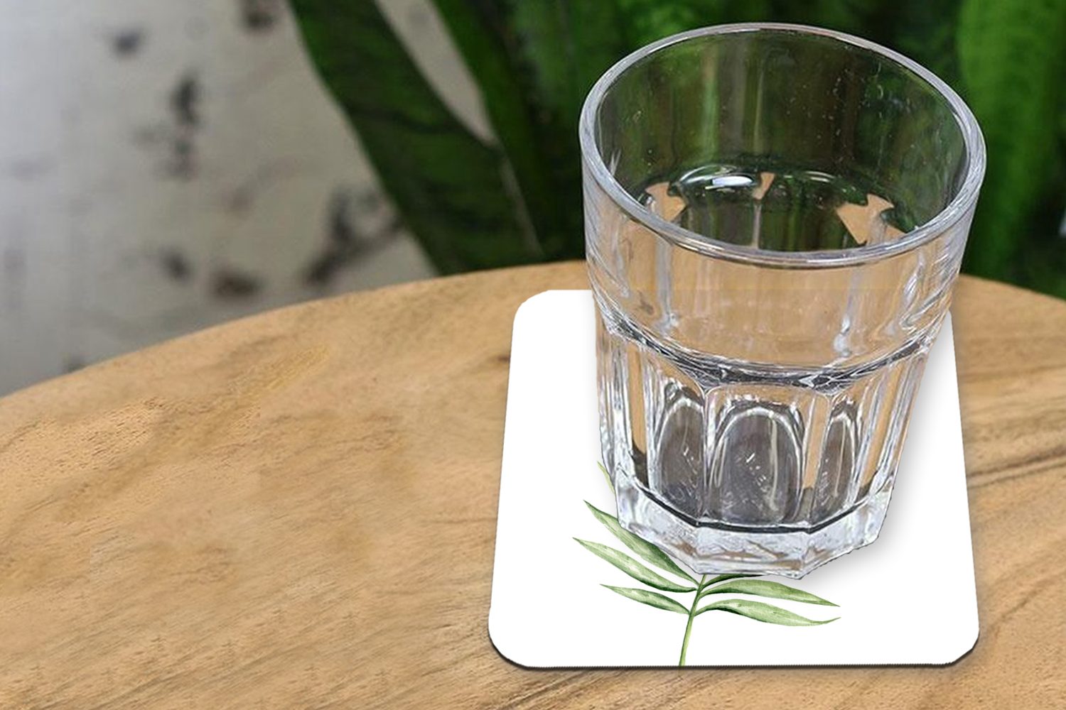 MuchoWow Glasuntersetzer Pflanze - Aquarell, Untersetzer, Gläser, 6-tlg., Tischuntersetzer, für Glasuntersetzer, Tasse Korkuntersetzer, Zubehör