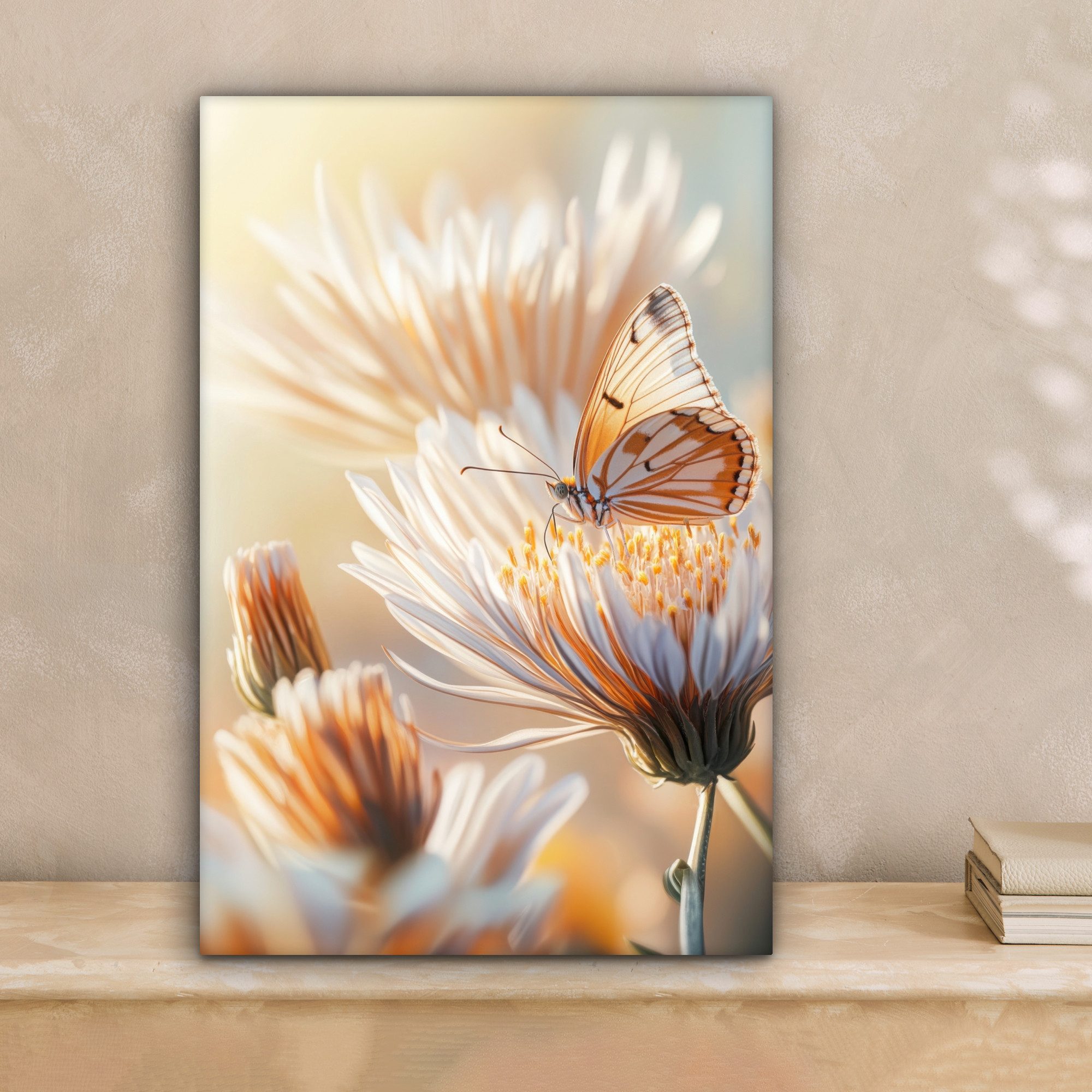 OneMillionCanvasses® Leinwandbild Schmetterling - Blume - Orange, Fotodruck günstig online kaufen