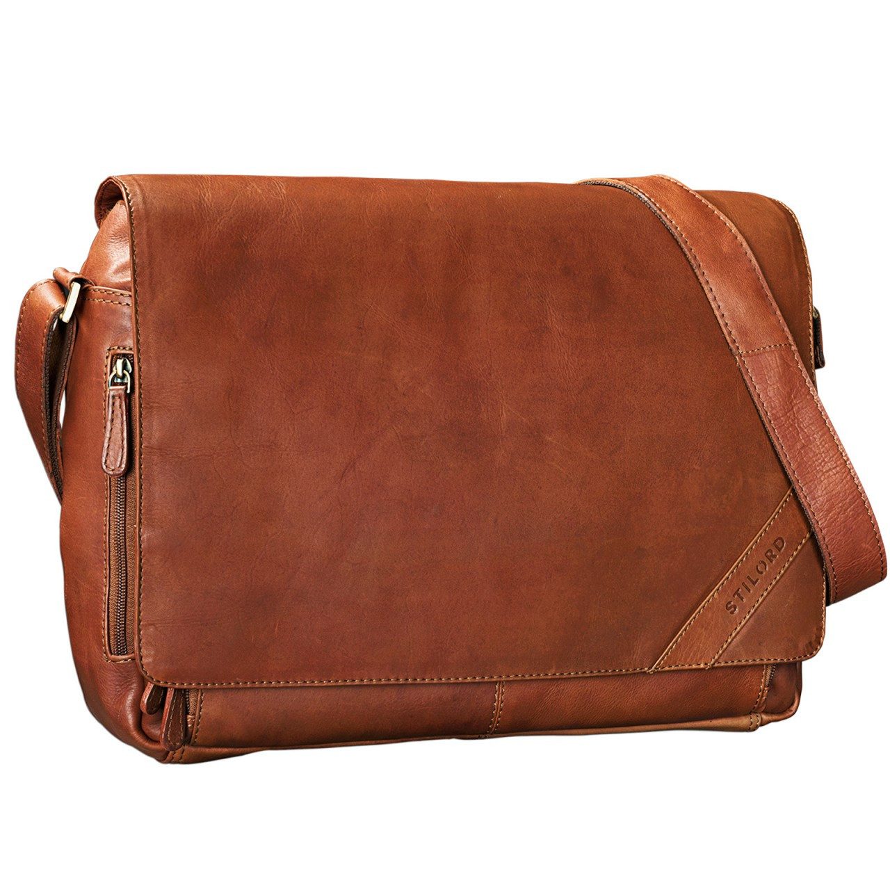 STILORD Laptoptasche "Nick" Umhängetasche Leder Herren Damen