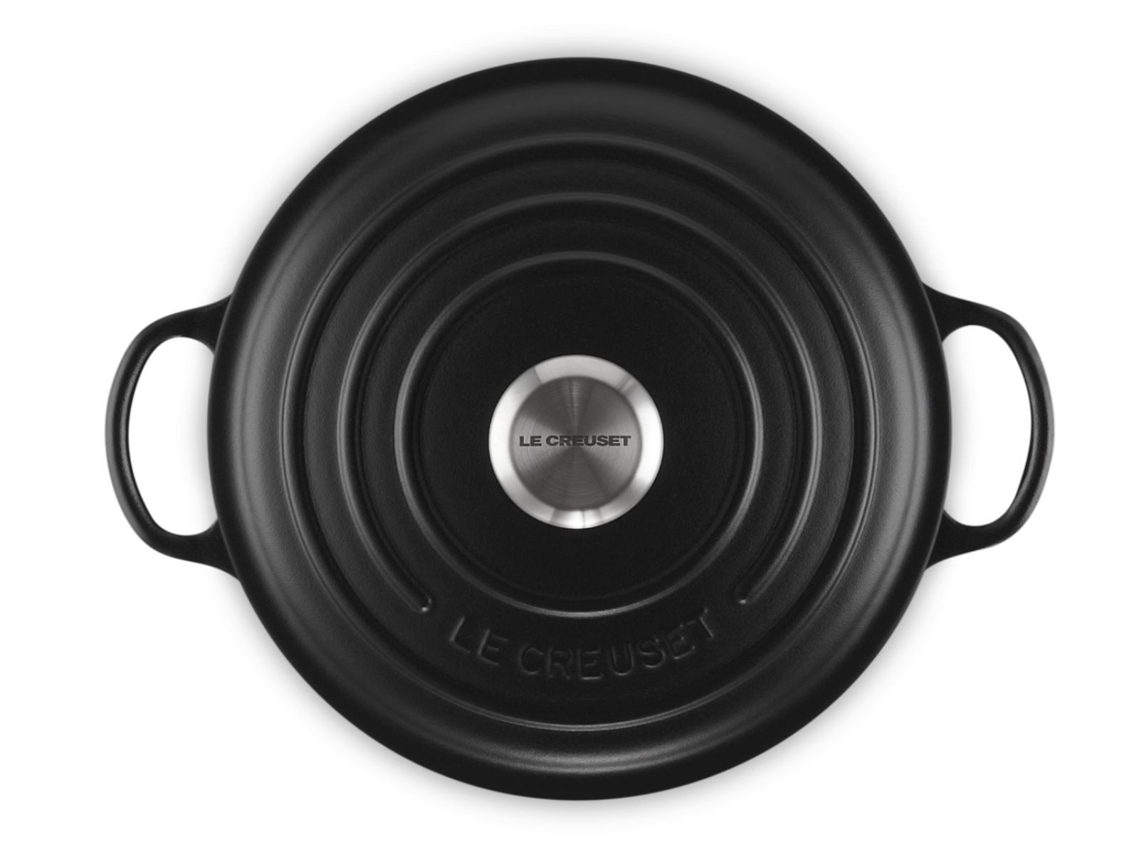 LE CREUSET Bräter Bräter La Marmite Signature rund schwarz matt 24cm, Emailliertes Gusseisen
