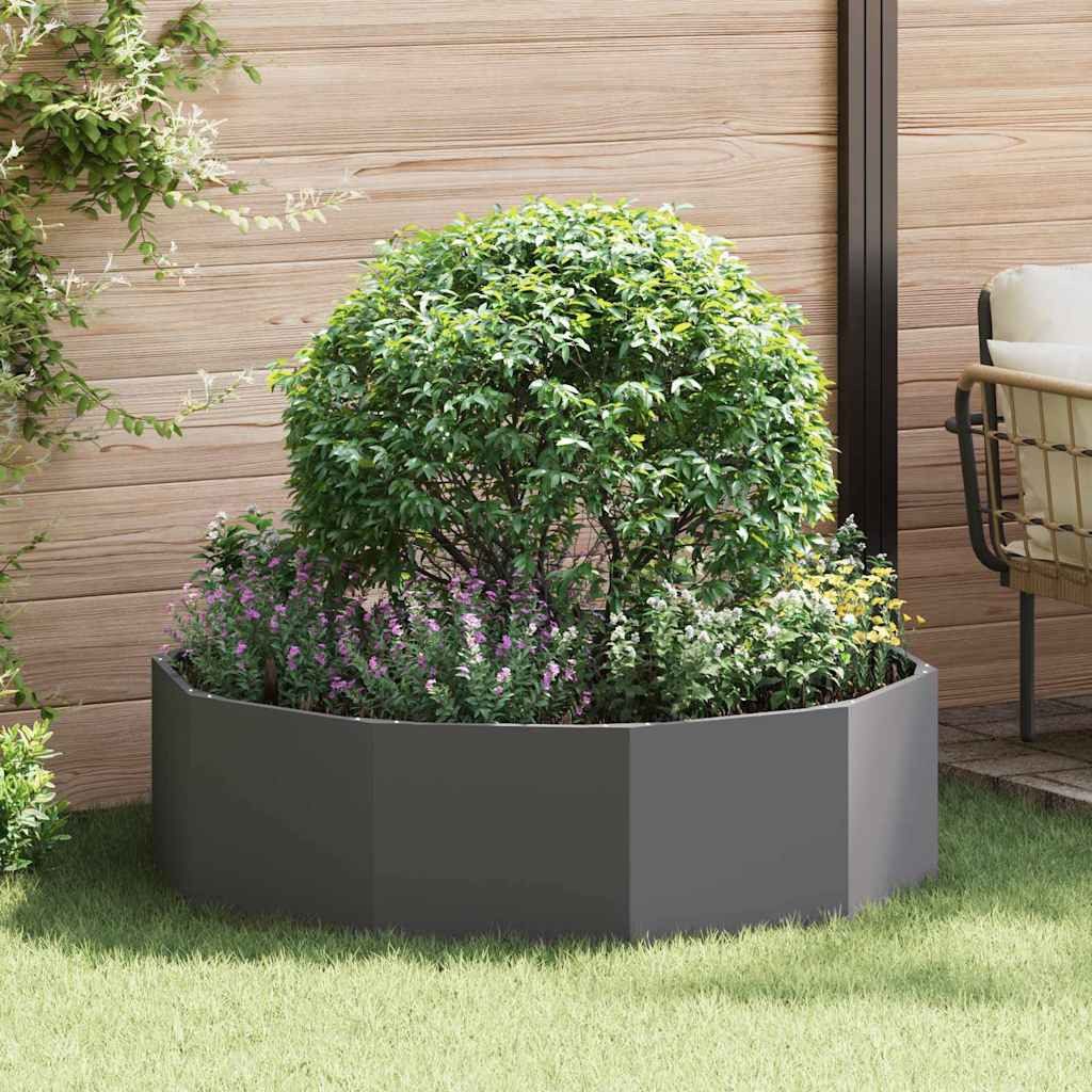 vidaXL Blumentopf Pflanzkübel Schwarz 120 x 120 x 35 cm Stahl (1 St)