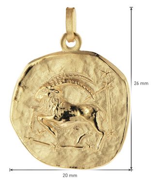 trendor Kette mit Anhänger Steinbock Sternzeichen Ø 20 mm Gold auf Silber