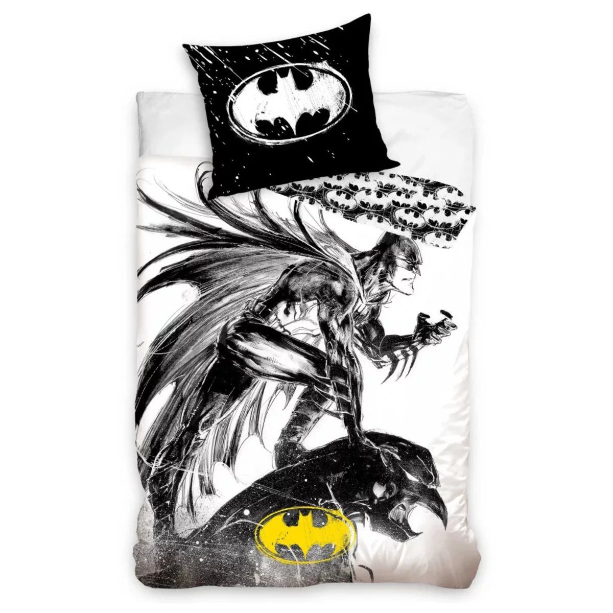 Batman Kinderbettwäsche BATMAN Bettwäsche-Set, 100 % Baumwolle, 140 x 200 + 65 x 65