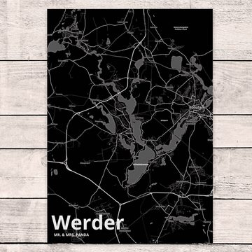 Mr. & Mrs. Panda Postkarte Werder - Geschenk, Ort, Stadt, Geburtstagskarte, Dorf, Grußkarte, Ein