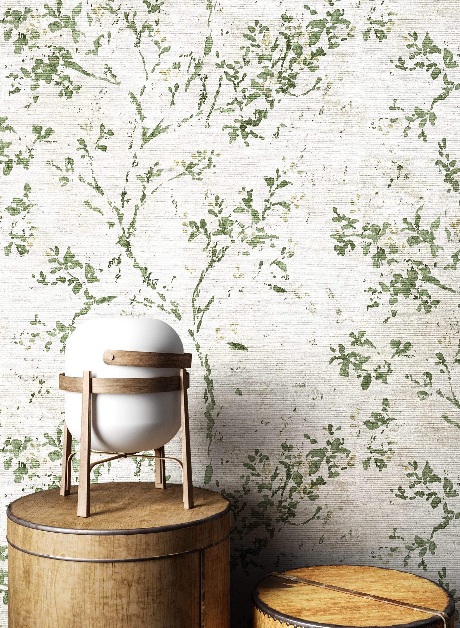 Newroom Vliestapete, Grün Tapete Floral Blätter günstig online kaufen