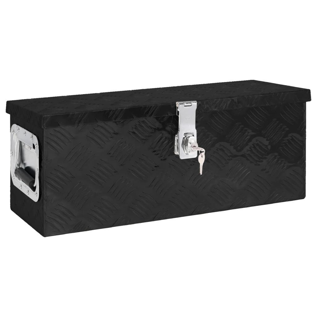 vidaXL Werkzeugbox Aufbewahrungsbox Schwarz 60x23,5x23 cm Aluminium (1 St)