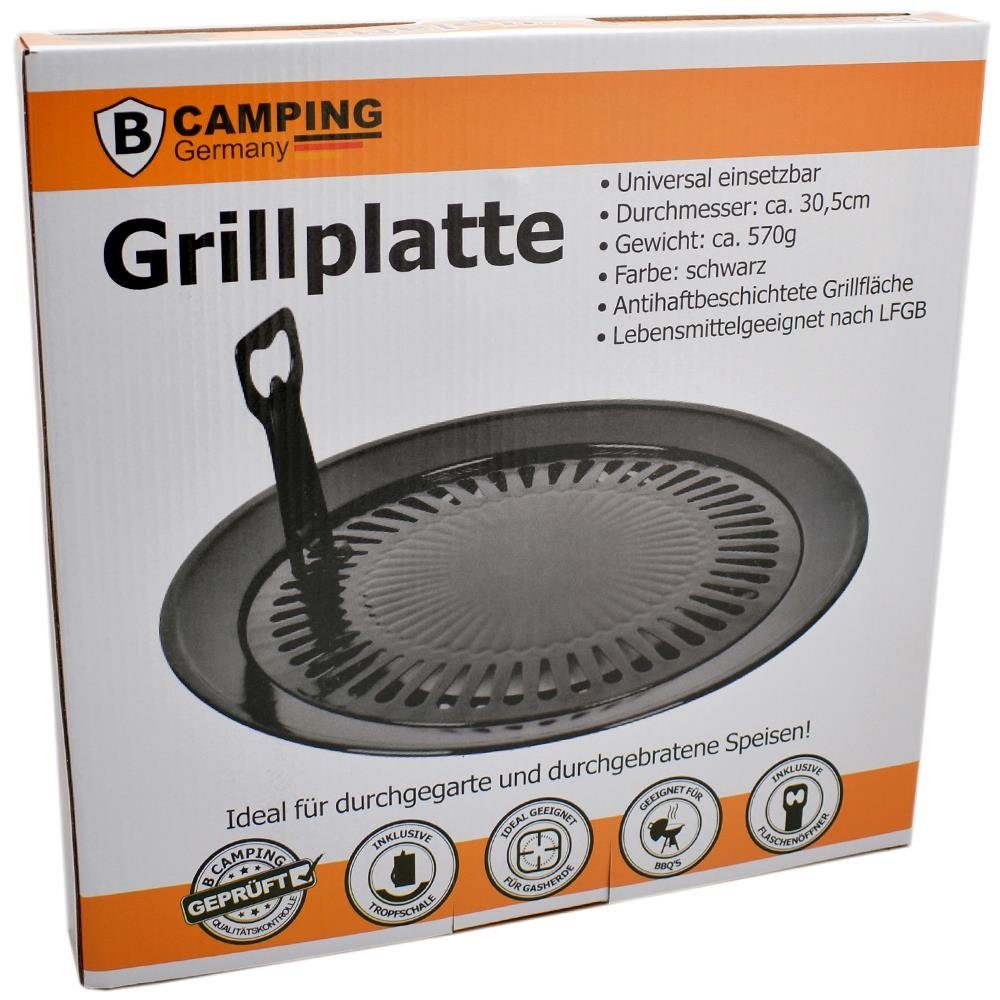 Campingkocher Gaskocher, Grillplatte Ø30,5cm Universal bahama Camping Grill Grillrost Grillaufsatz