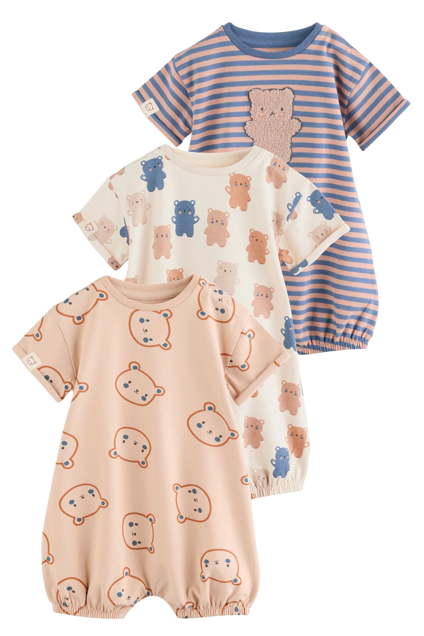 Strampler Babystrampler aus 100 % Baumwolle, 3er-Pack