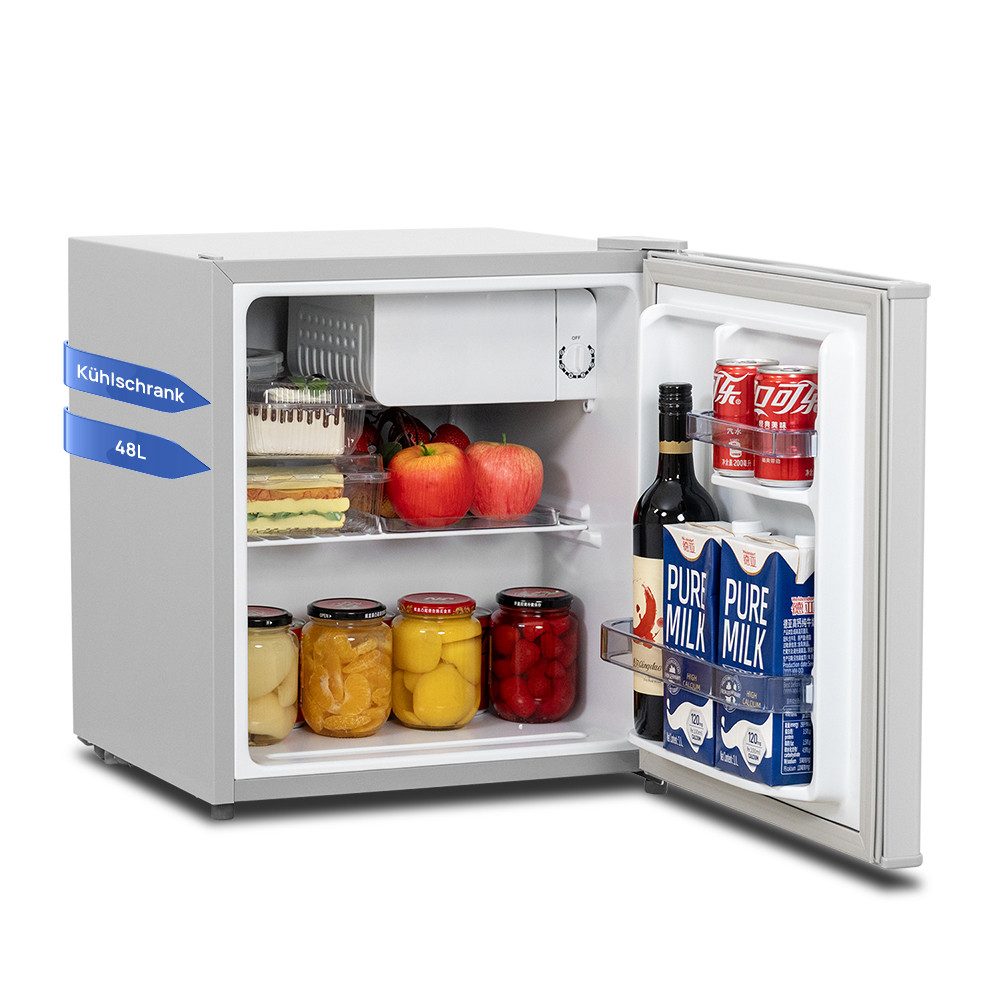Smad Table Top Kühlschrank reversibler Einzeltür Mini-Kühlschrank DSF-48D6E, 51 cm hoch, 45 cm breit, 6-stufigem Thermostat Kühlfach, 39 dB, für Schlafzimmer/Büro