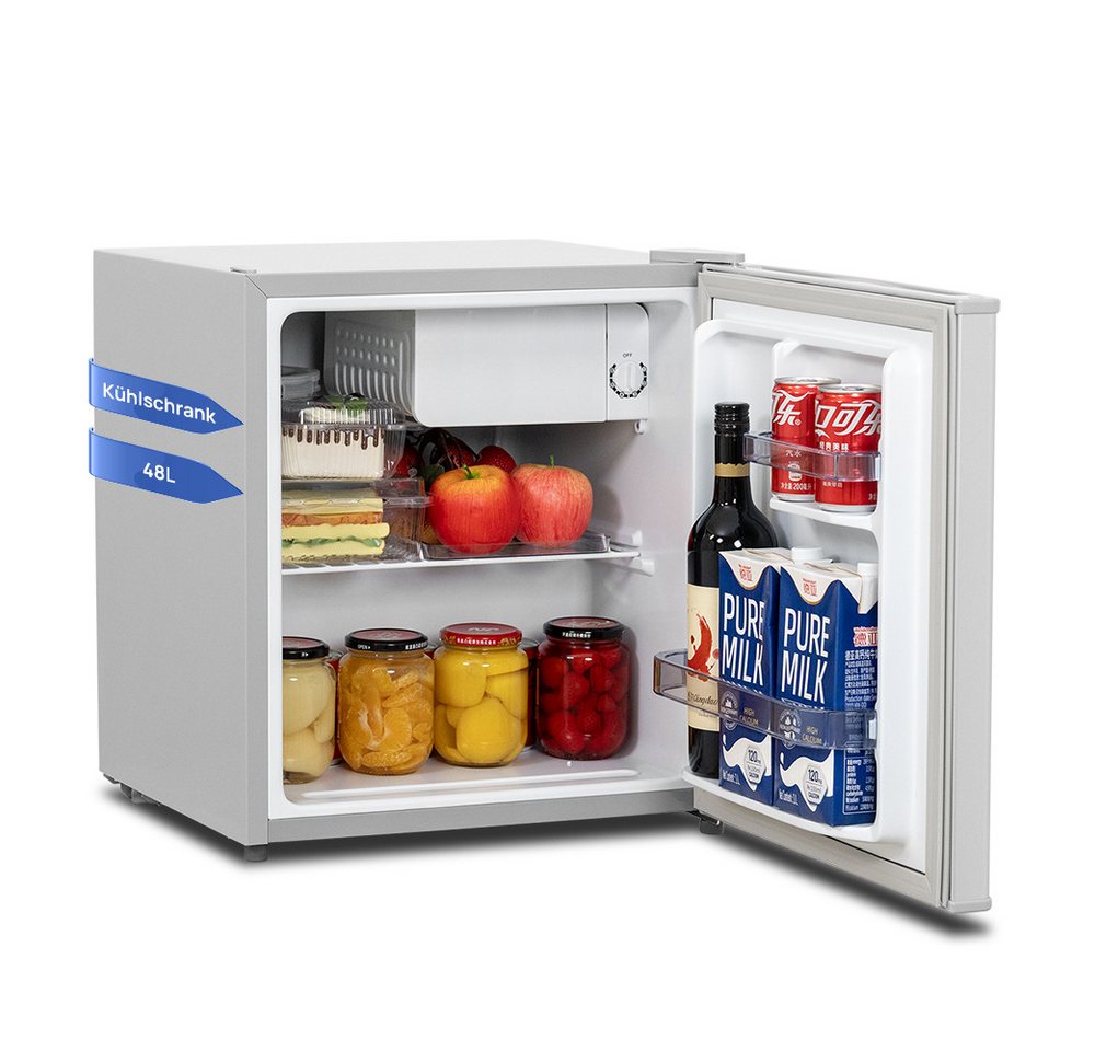 Smad Table Top Kühlschrank reversibler Einzeltür Mini-Kühlschrank DSF-48D6E, 51 cm hoch, 45 cm breit, 6-stufigem Thermostat Kühlfach, 39 dB, für Schlafzimmer/Büro