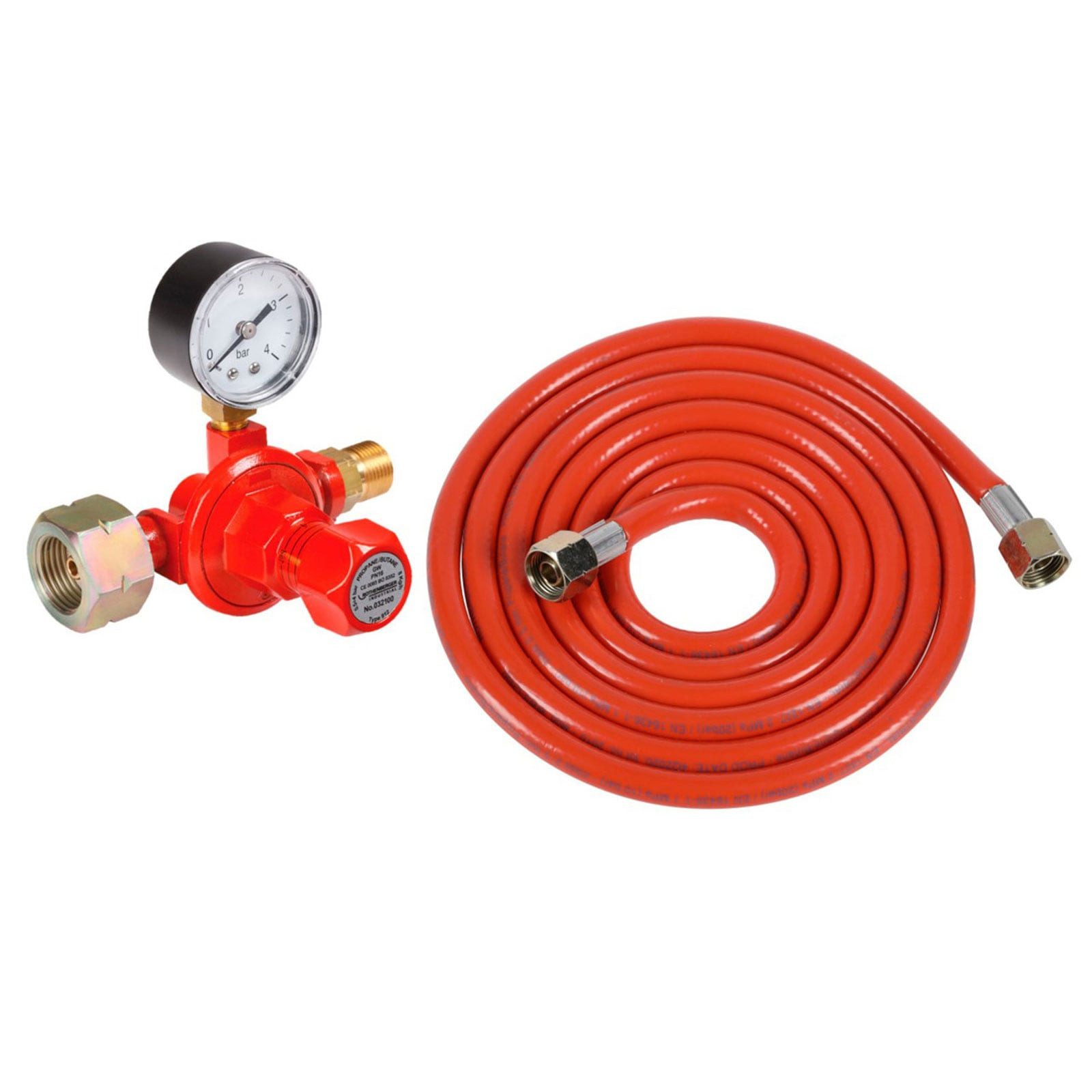 Rothenberger Industrial Gasdruckregler ROTHENBERGER Industrial Regler Manometer 0,5-4 bar Schlauch 5m Abflamm
