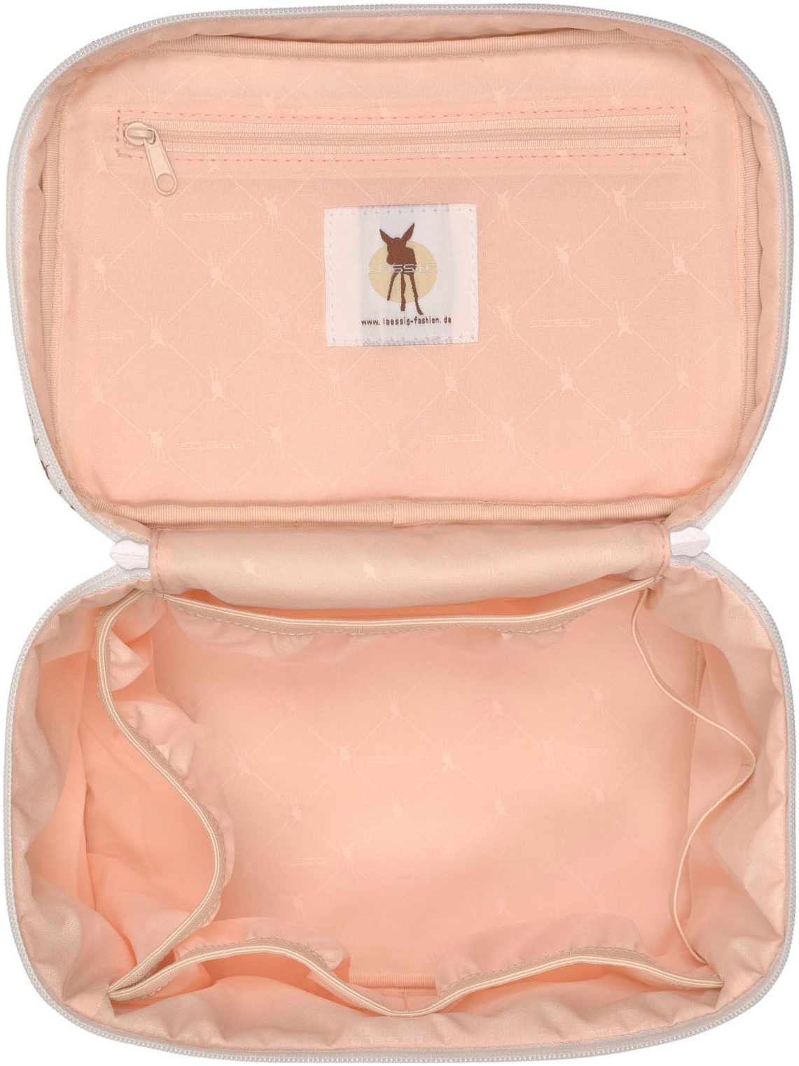 LÄSSIG Wickeltasche Flowers White, Wickeltisch Organizer, PETA-approved vegan