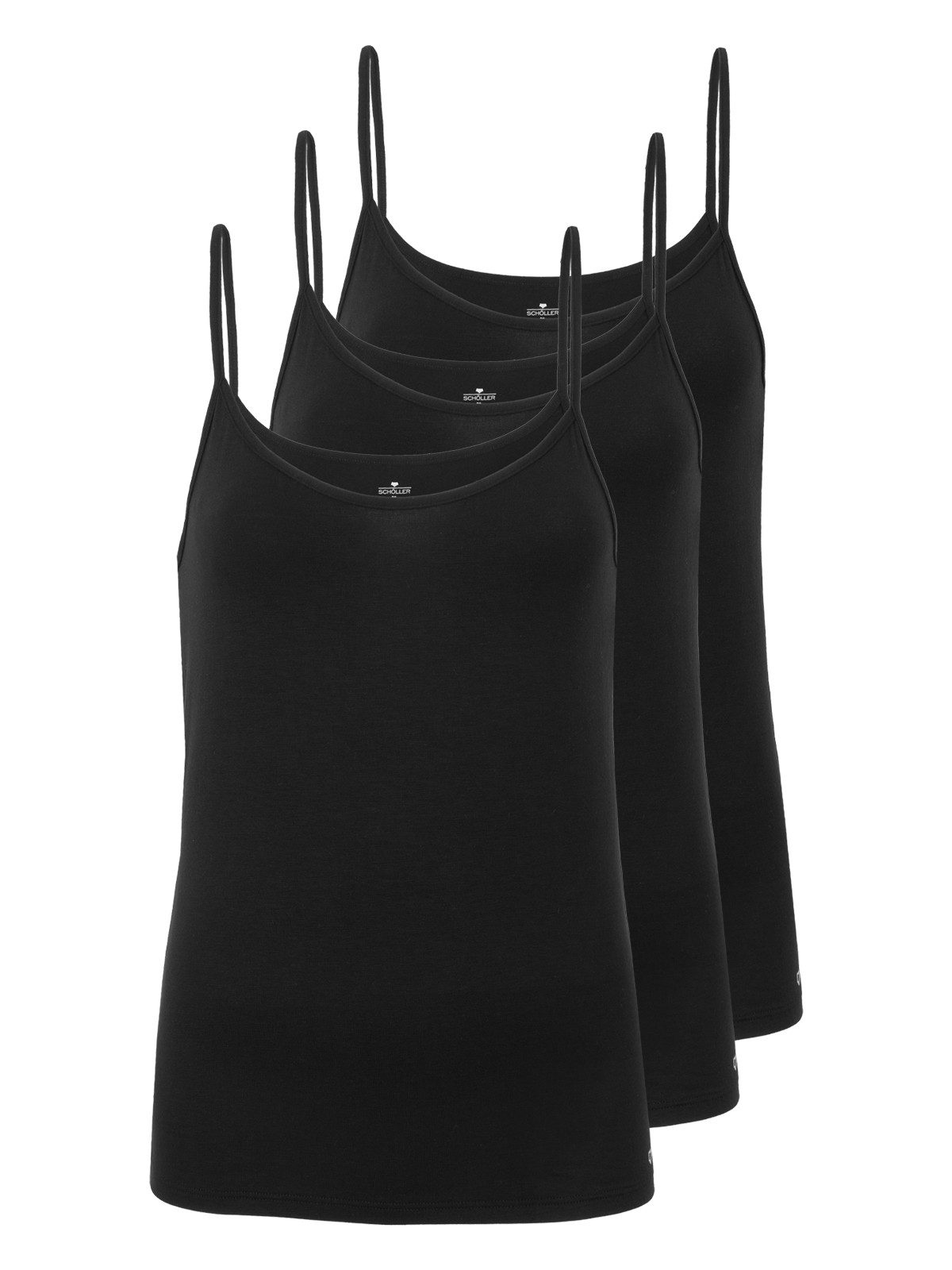 Schöller Achseltop 3er Pack Damen Spaghetti-Top Viskose (Packung, 3-St) -