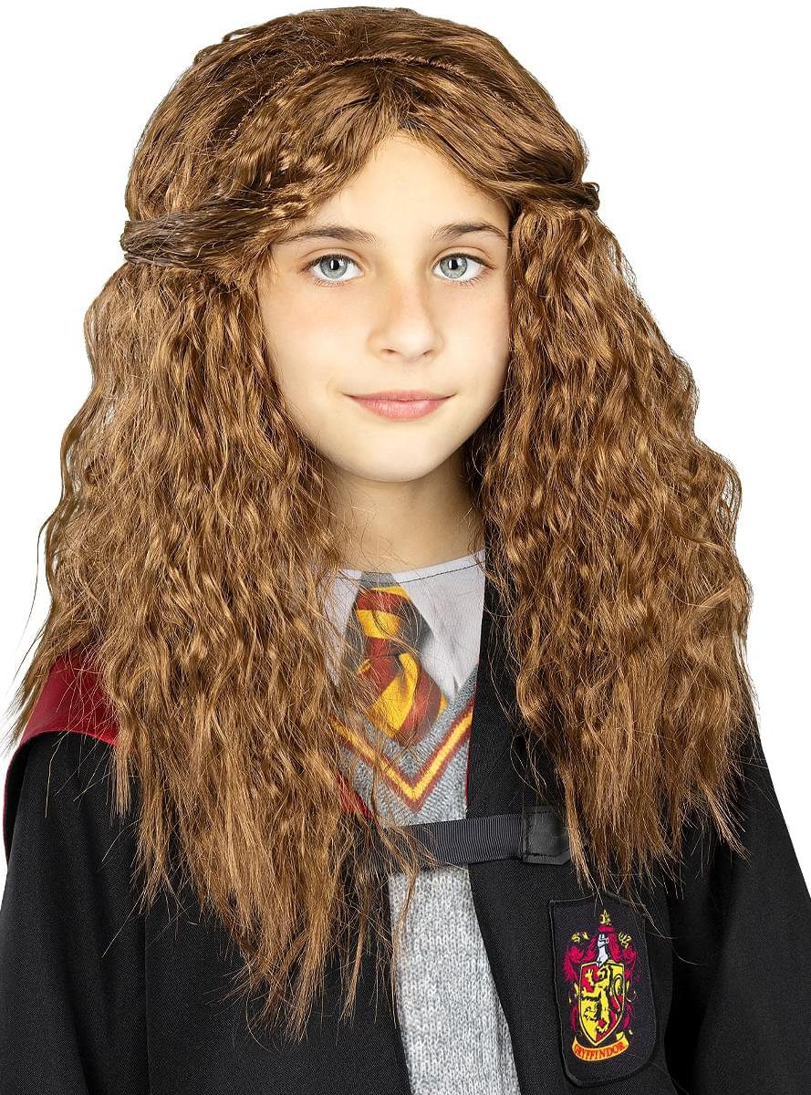 Funidelia Kostüm-Perücke Harry Potter – Hermine Granger Perücke für Kinder, Authentische Perücke mit der typischen Frisur von Hermine aus den Fil