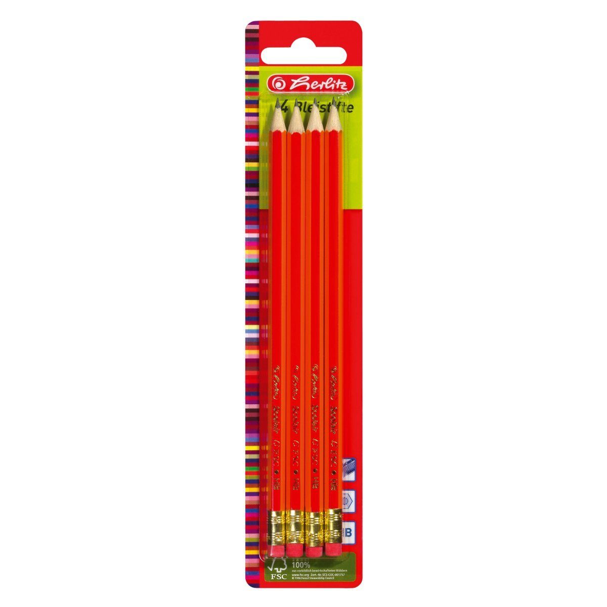 Herlitz Bleistift Pelikan 8670408 Bleistifte 4 HB M. Gummit.