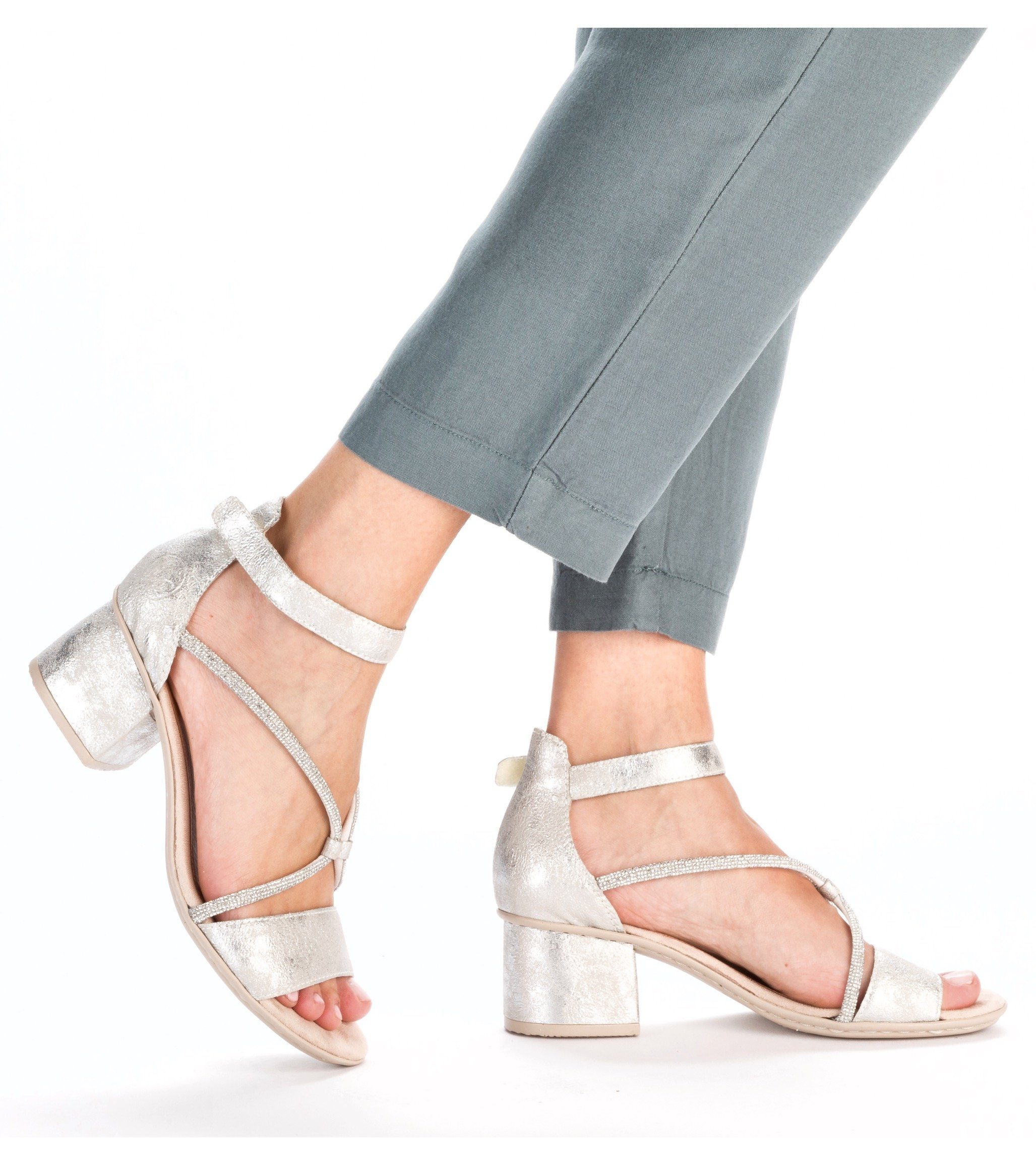 Rieker Sandalette Sommerschuh, Sandale, Blockabsatz, mit praktischem Klettverschluss