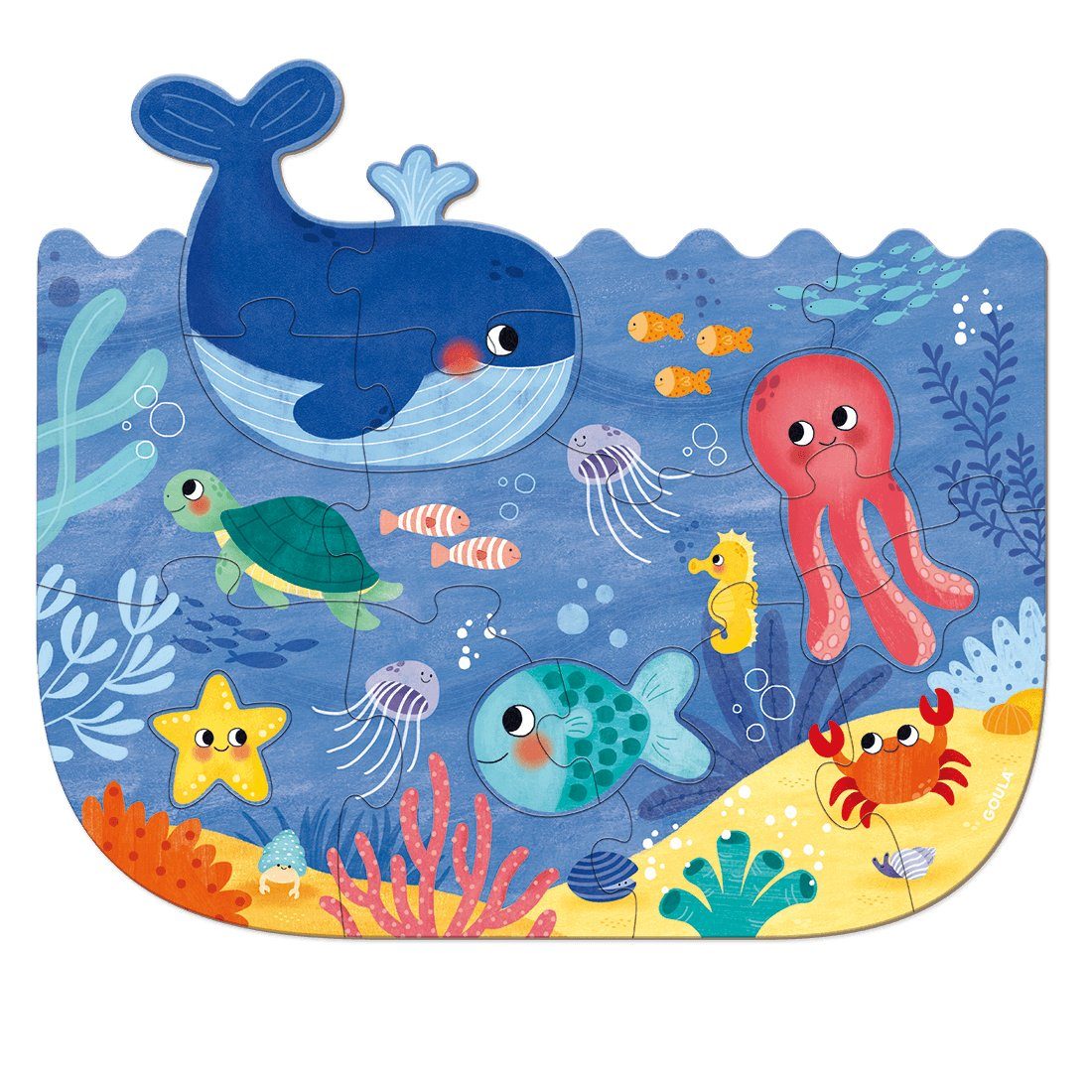 Goula Puzzle Goula 1120700014 Ozean 18 Teile XXL Puzzle, 18 Puzzleteile