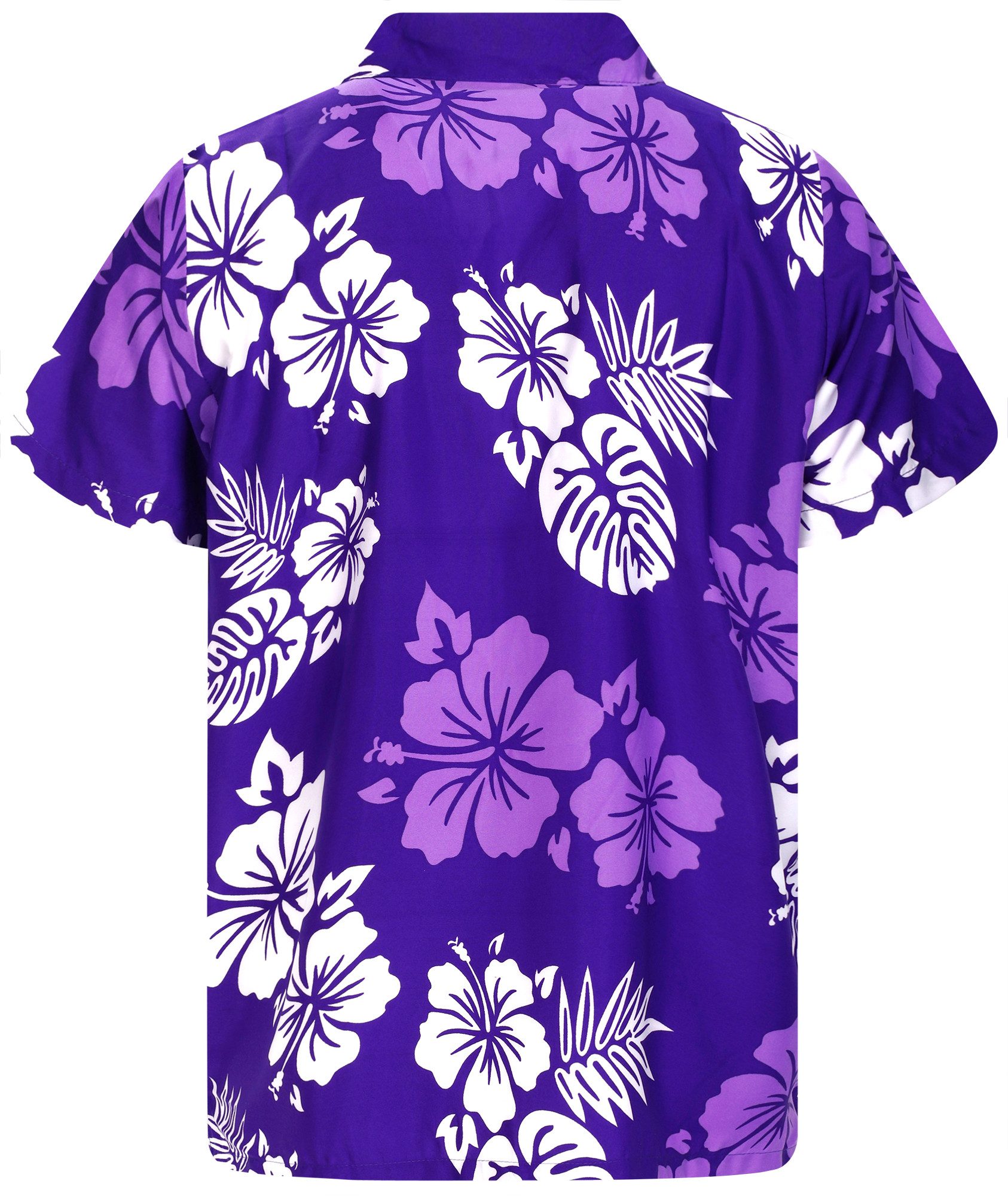 King Kameha Hawaiihemd "Mono Hibiscus" Funky Hawaii-Hemd Herren Kurzarm Front-Tasche Stylish