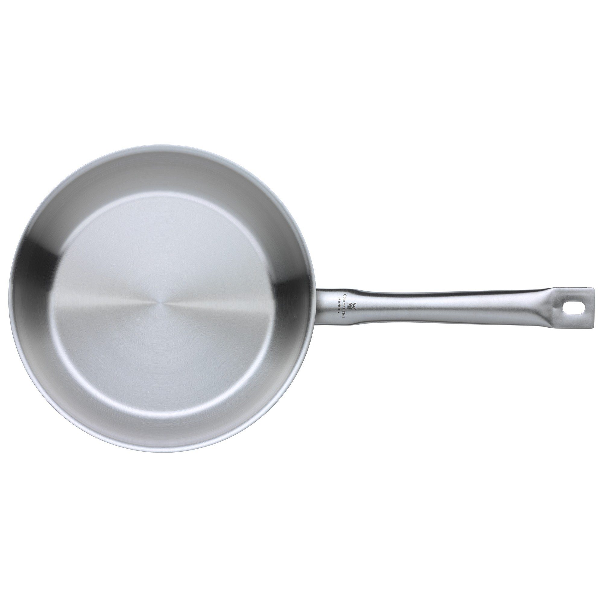 WMF Bratpfanne Gourmet Plus Stielpfanne, 24 cm, Cromargan® Edelstahl rostfrei 18/10 (1x Bratpfanne unbeschichtet 24 cm - optimal für Herdplatten mit Ø 18 cm, 1-tlg., 1x Bratpfanne unbeschichtet 24 cm optimal für Herdplatten mit Ø 18 cm), Gourmet Plus