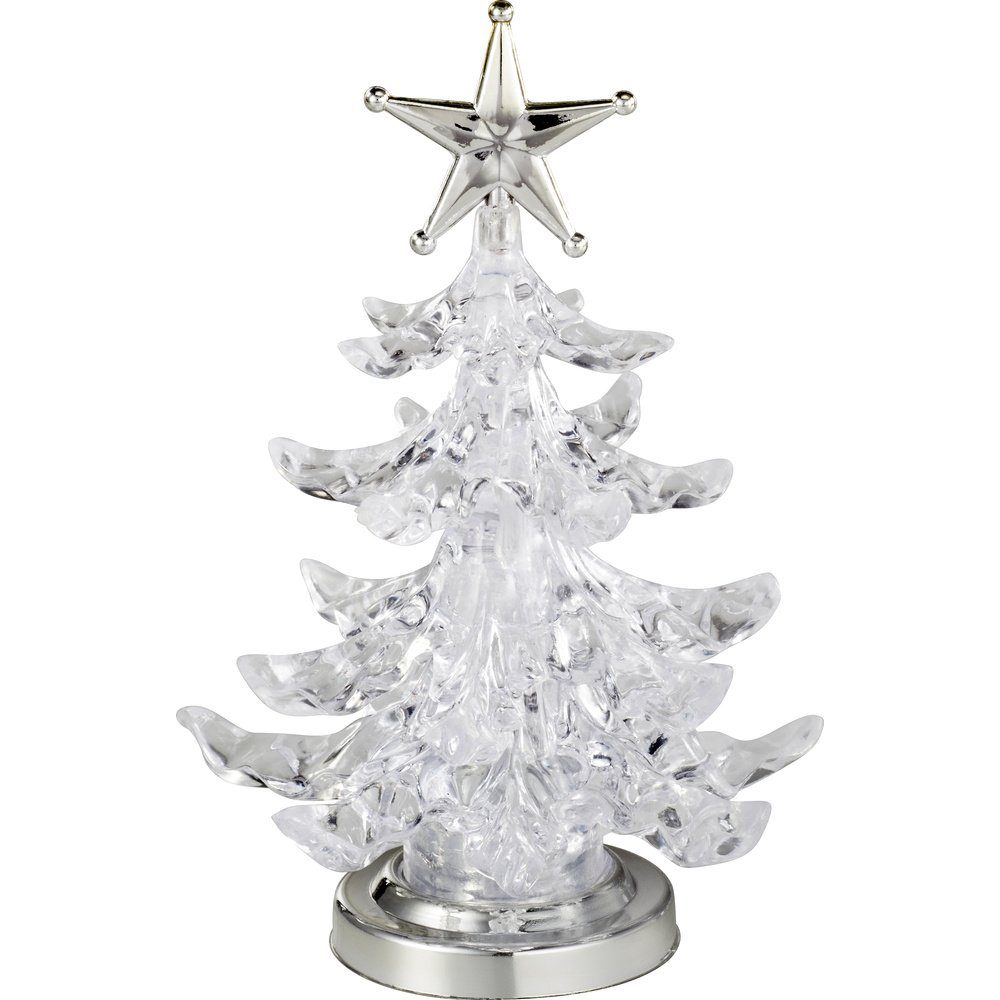 Christbaumschmuck Sygonix SY-4722058 Weihnachtsbaum Silber Sygonix Durchsichtig, RGB