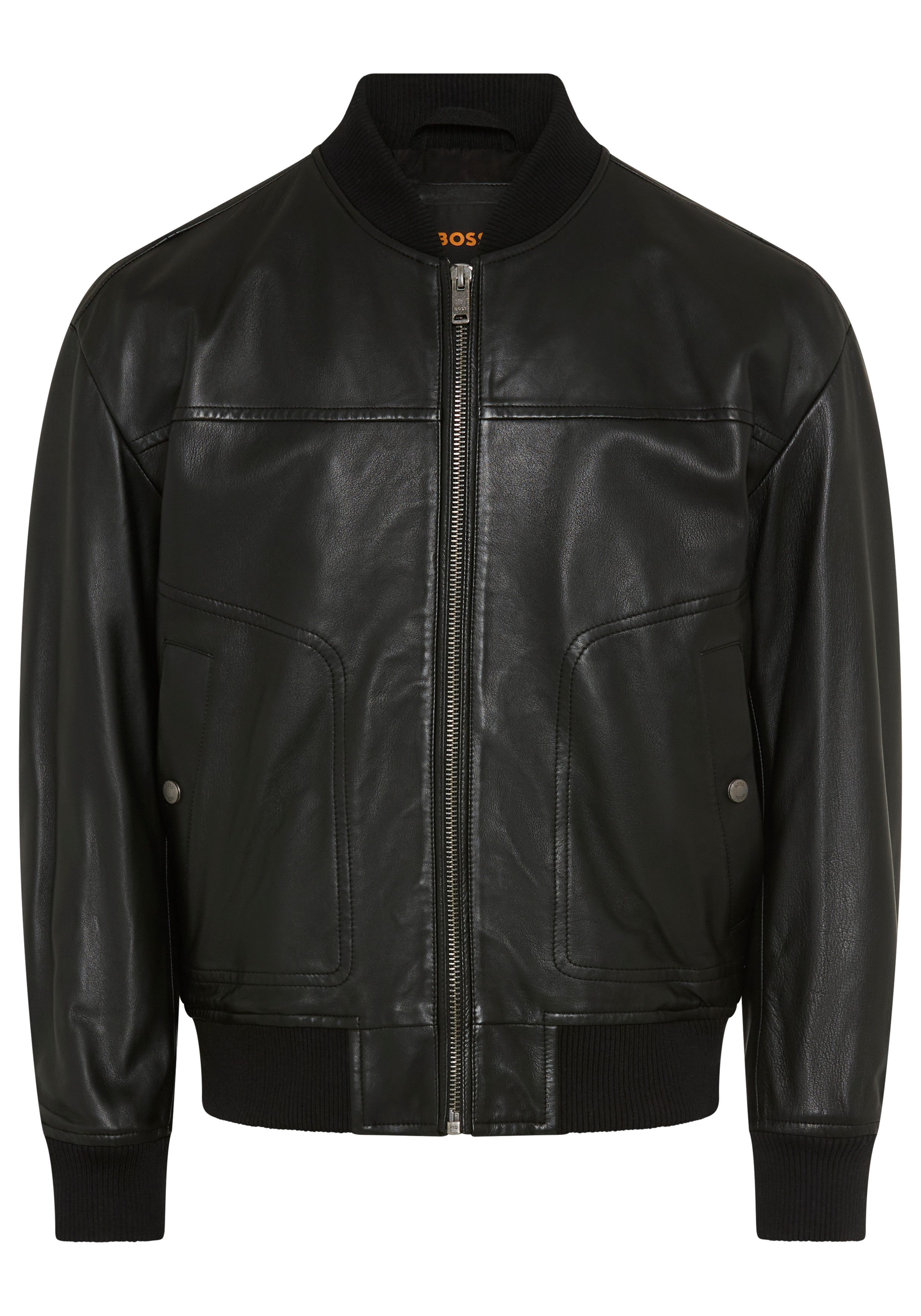 BOSS ORANGE Lederjacke Jokans Bomberjacke aus Nappaleder, Regular Fit